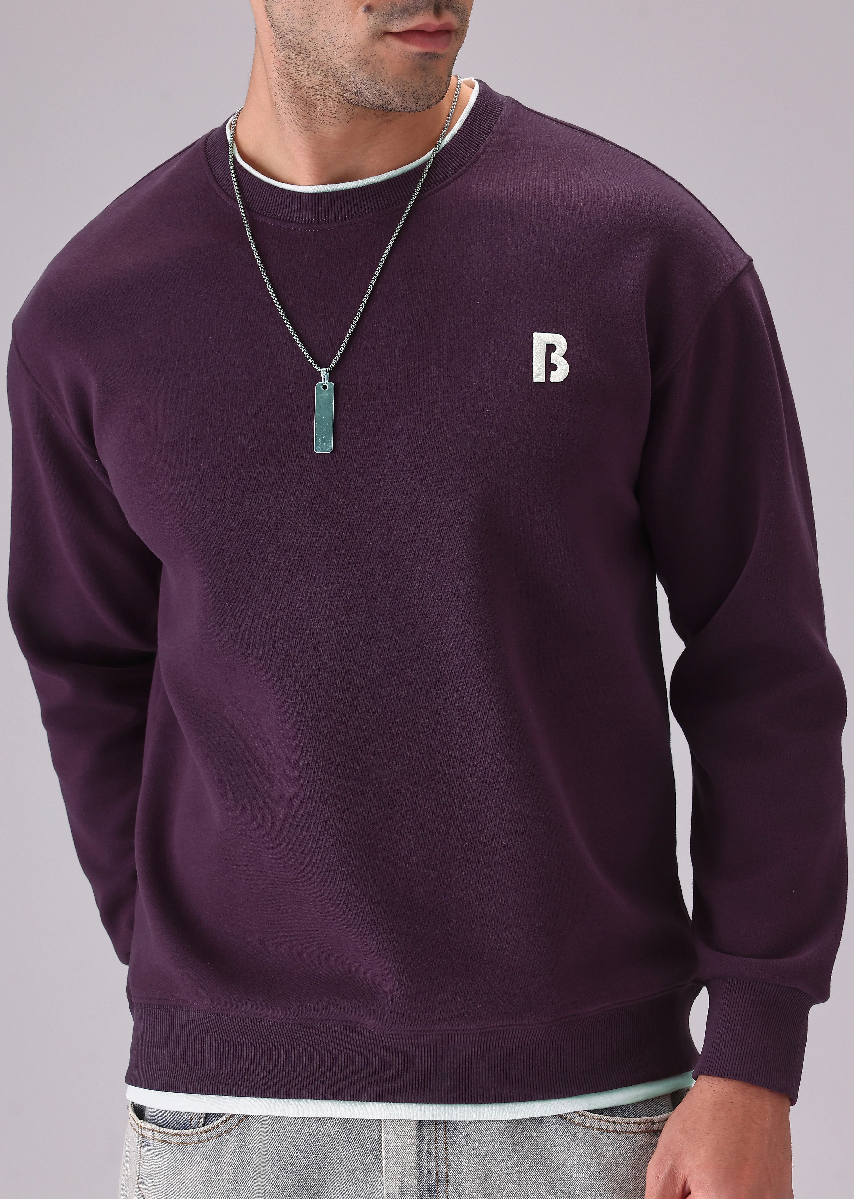 Violet White Contrast Sweatshirt - Image 8