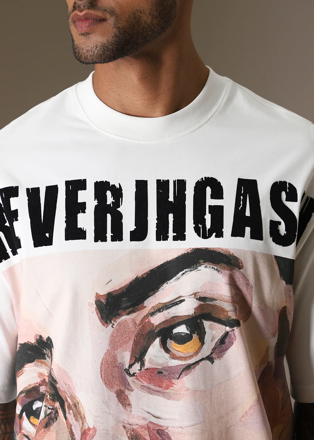 Visual Grin White Oversized T-shirt - Image 2