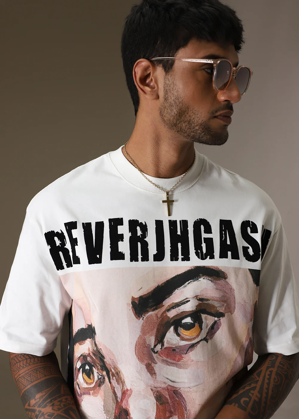 Visual Grin White Oversized T-shirt - Image 7