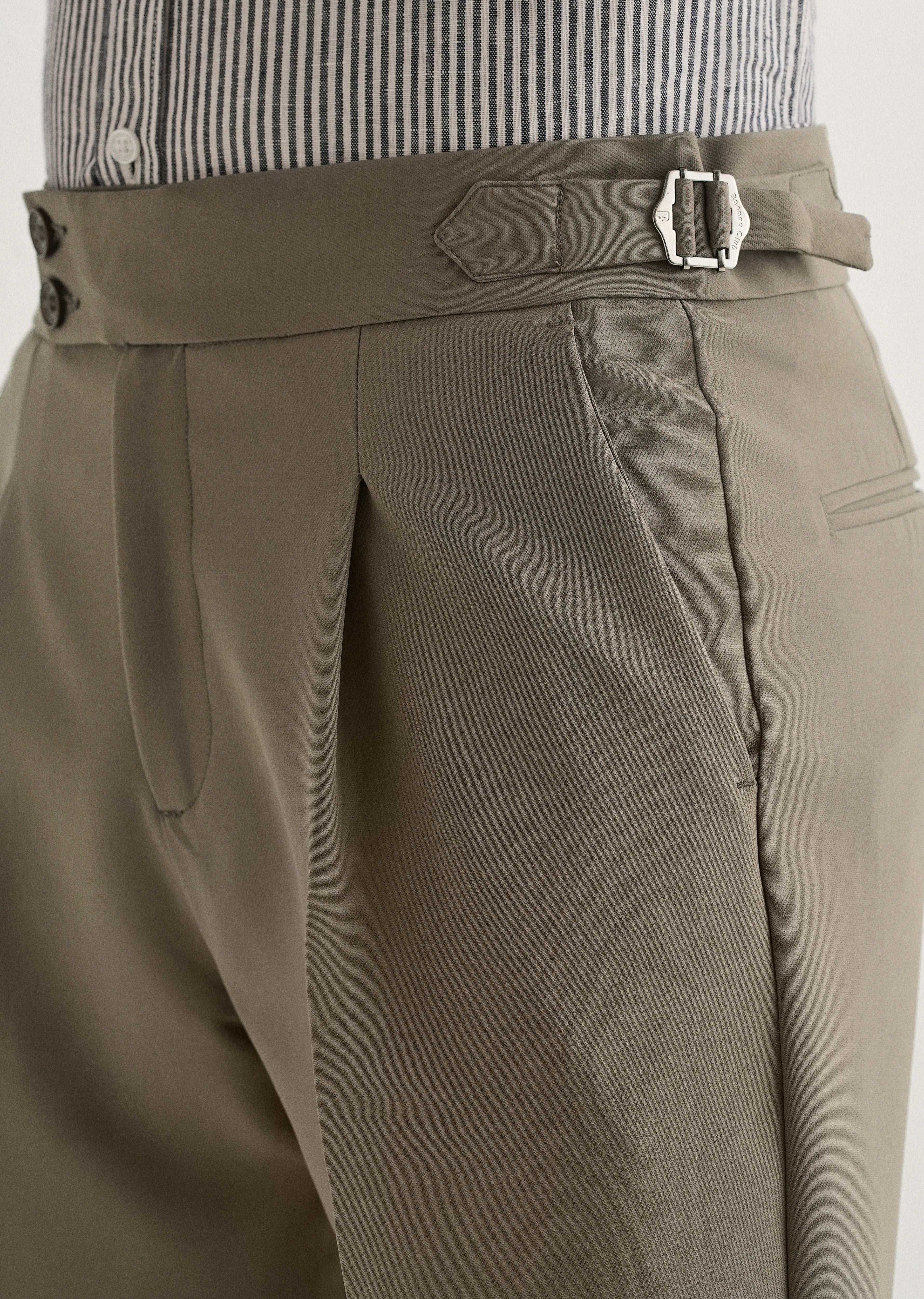 Warm Taupe Pleated Gurkha Pant - Image 2