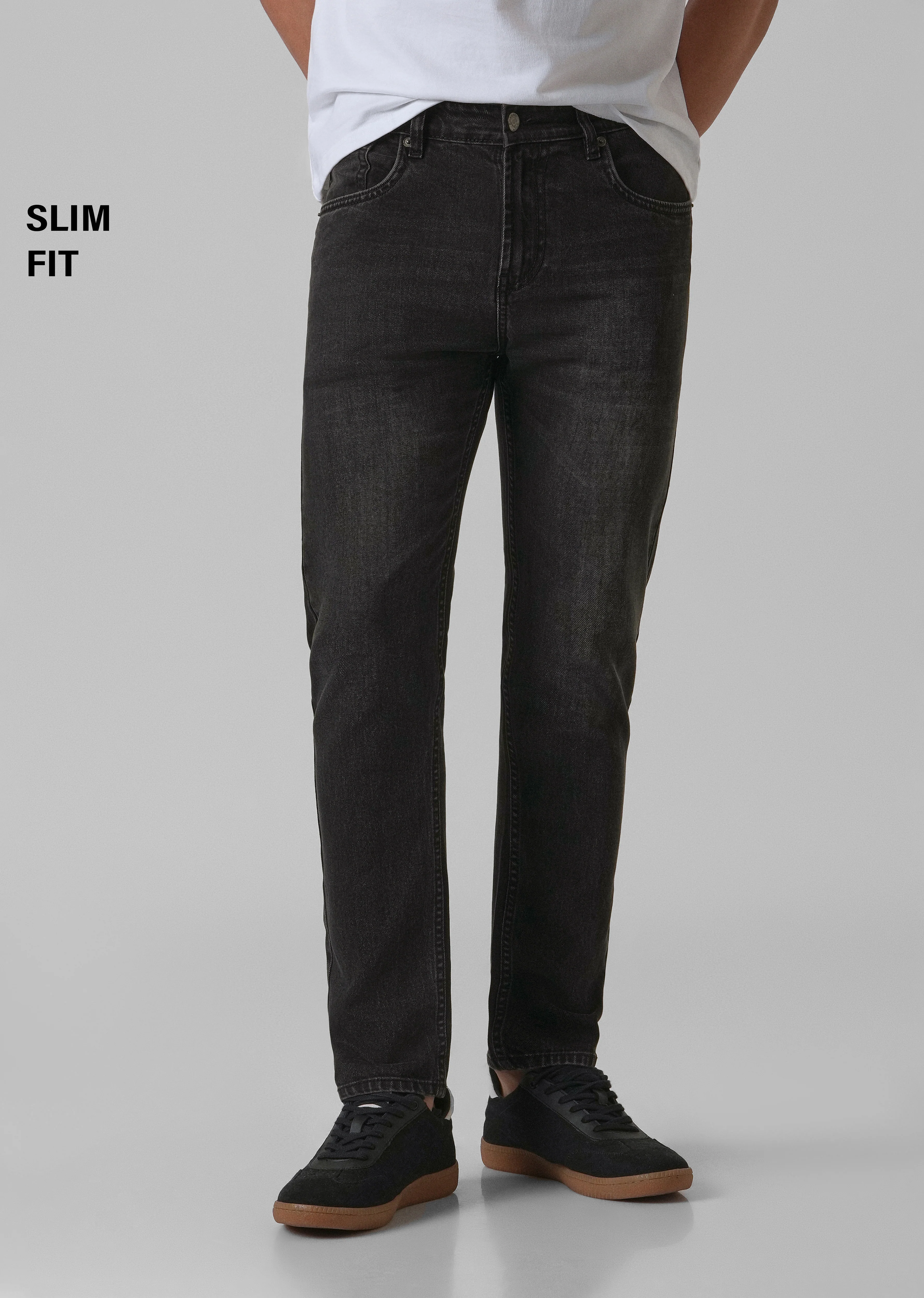 Washed Black Slim Fit Jeans - Image 7