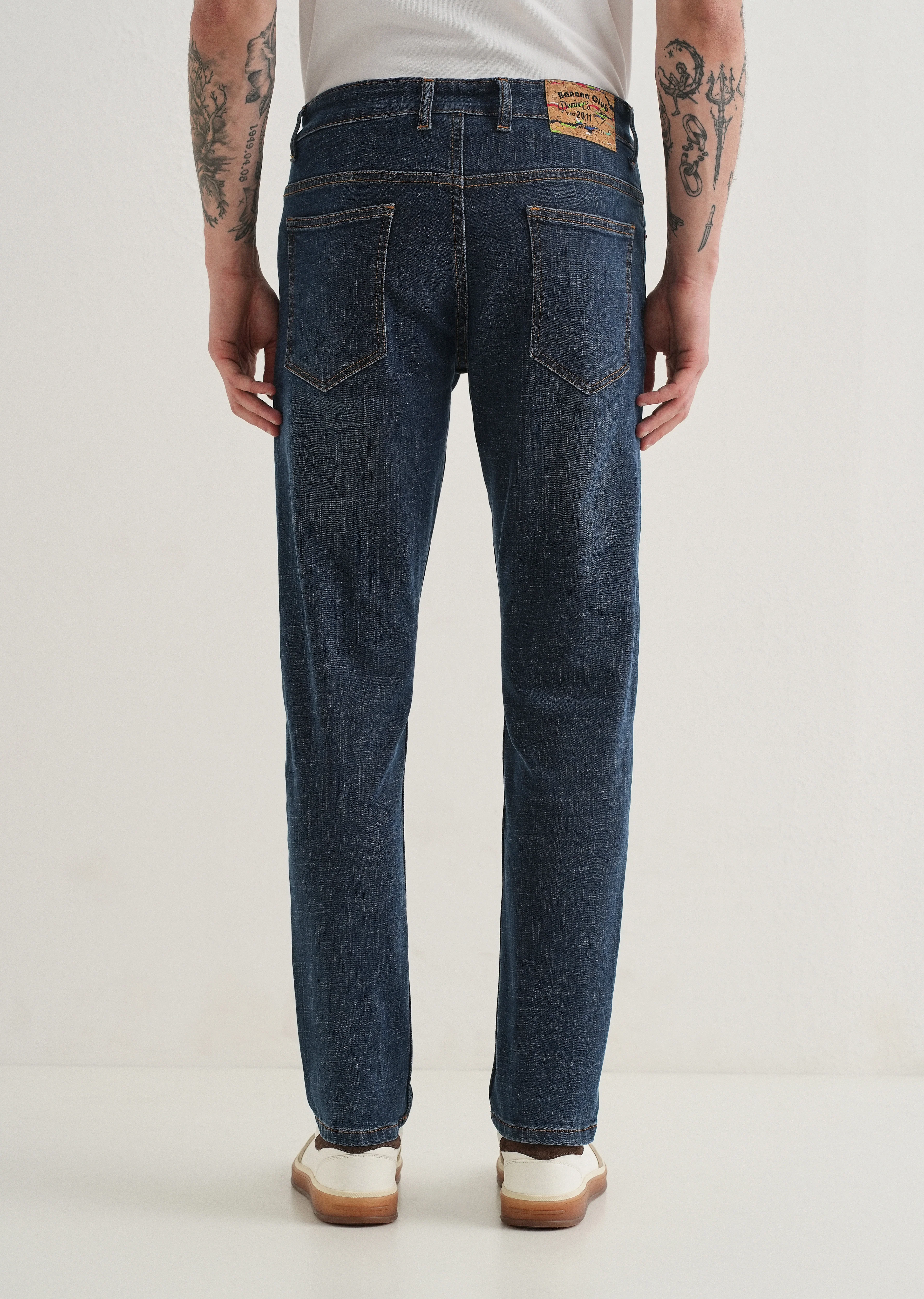 Washed Blue Slim Fit Ankle Length Jeans - Image 2