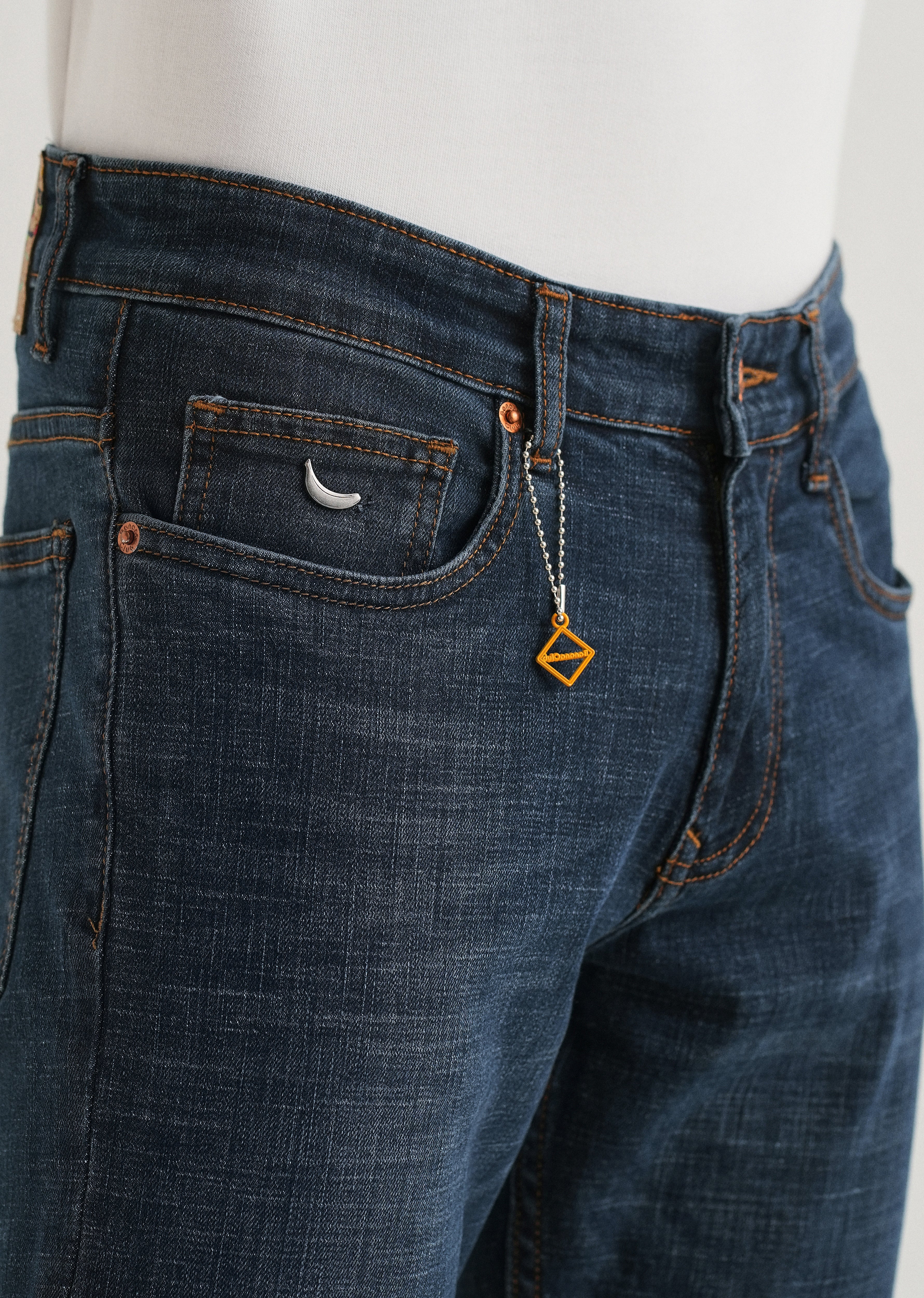 Washed Blue Slim Fit Ankle Length Jeans - Image 5