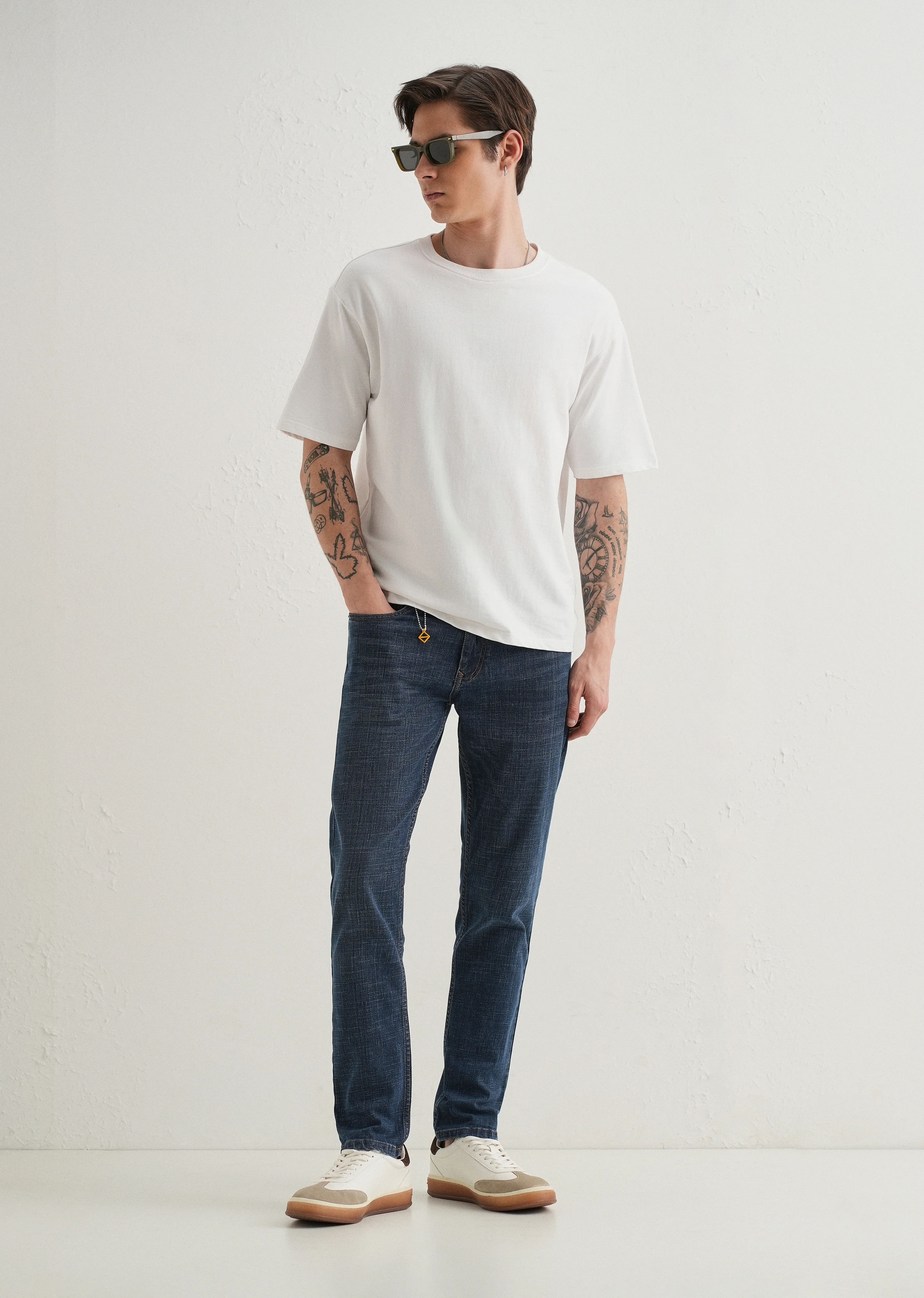 Washed Blue Slim Fit Ankle Length Jeans - Image 6