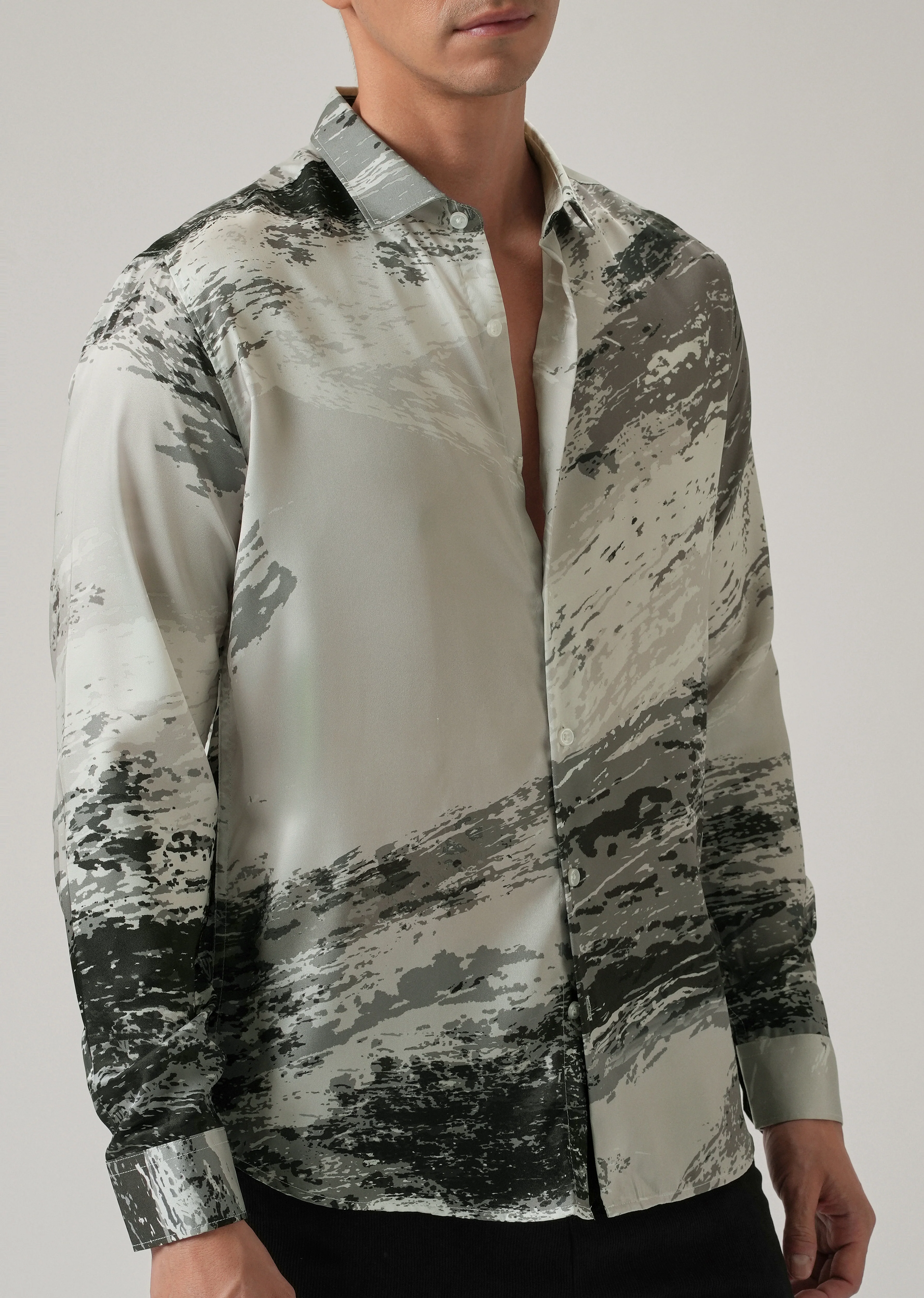 Watercolor Wash Print Shirt - Image 7