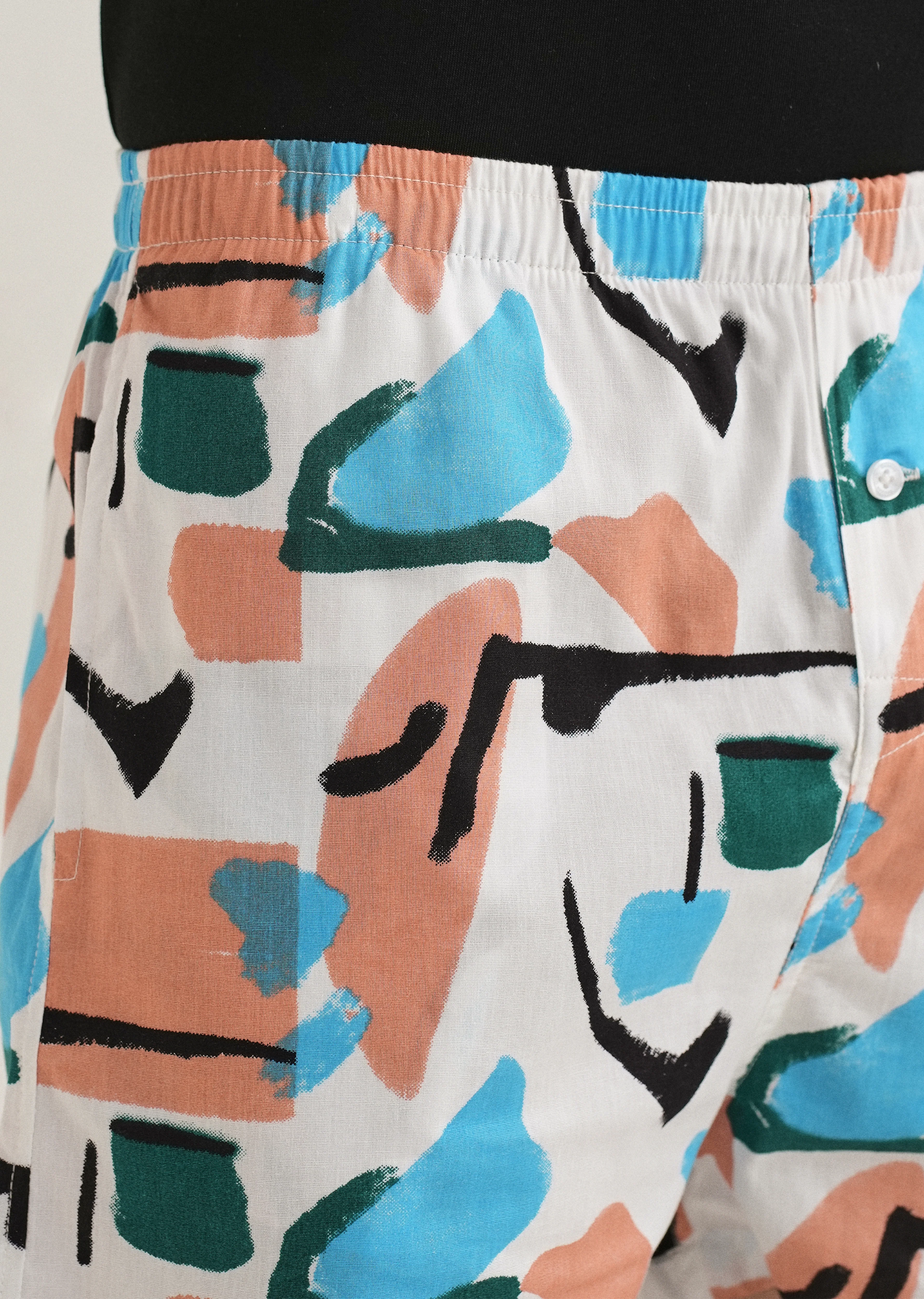 White Abstract Colour Printed Boxer - Image 3