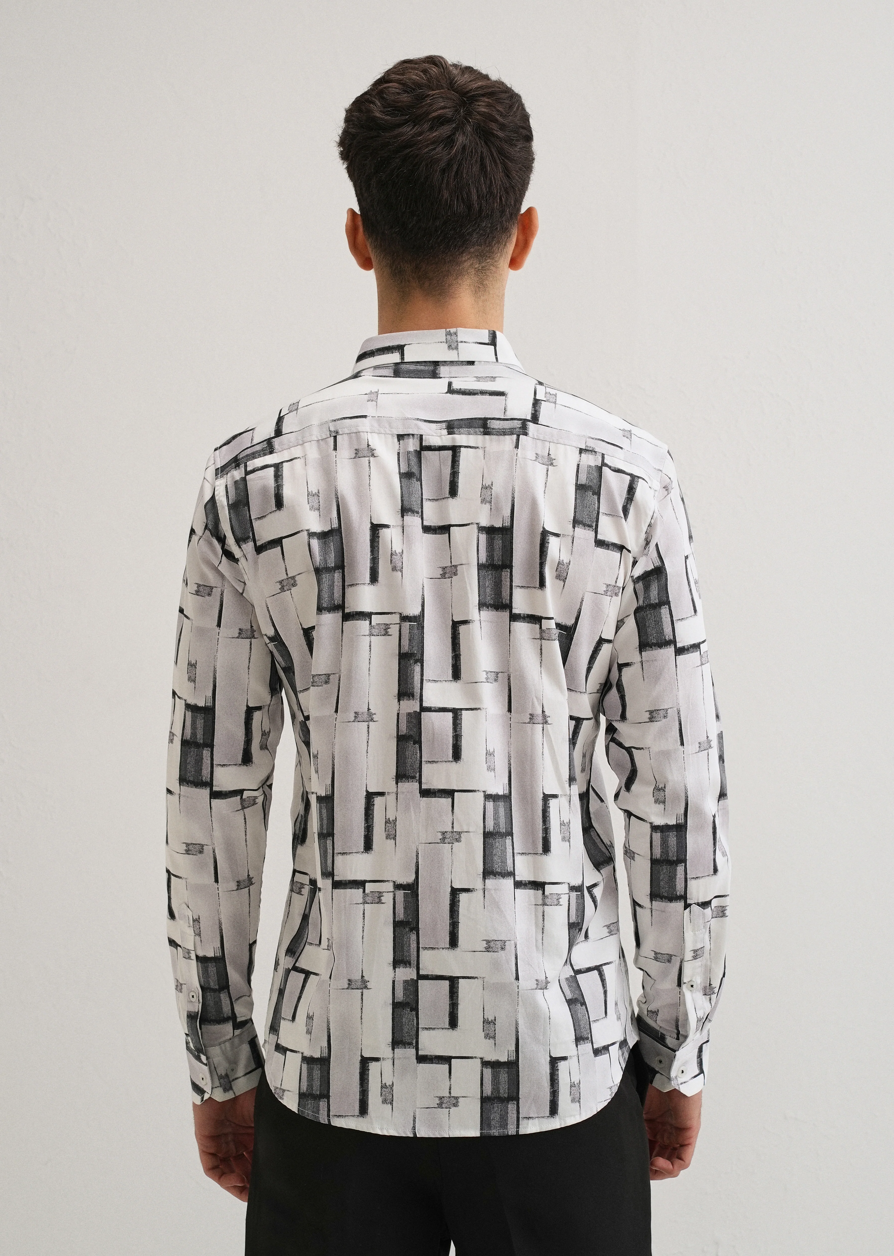 White Abstractox Printed shirt - Image 2