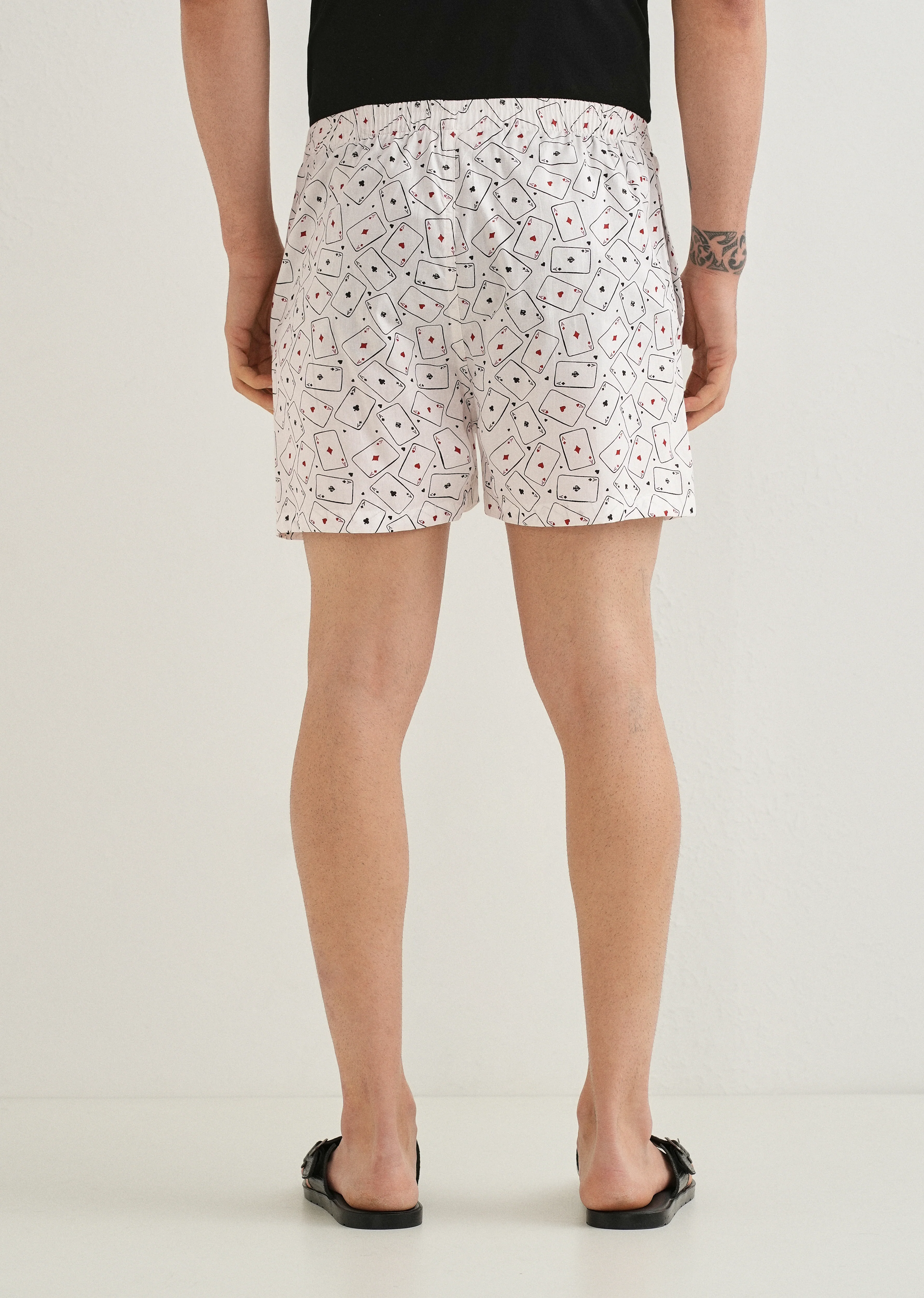 White Ace Card Printed Boxer - Image 3