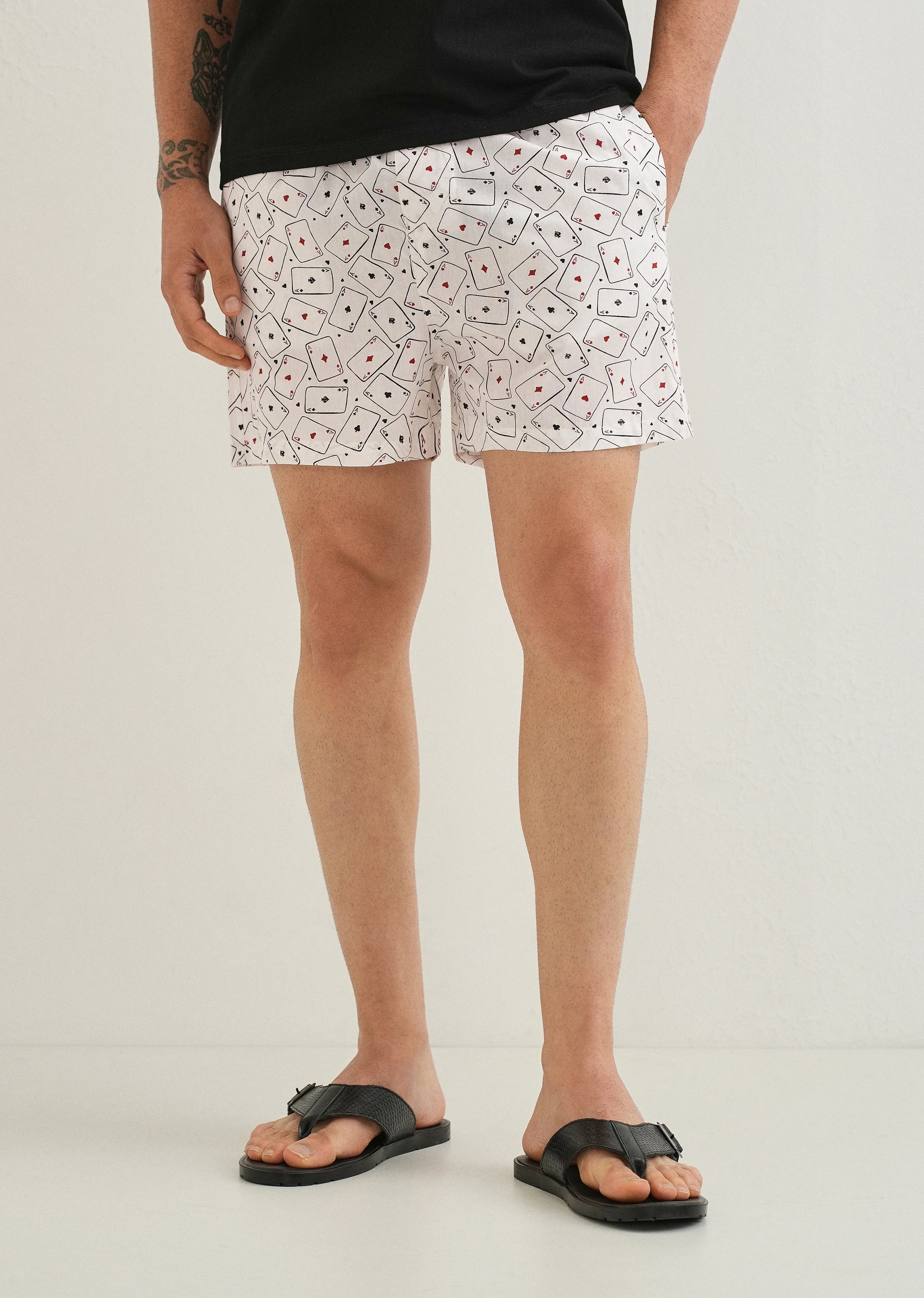 White Ace Card Printed Boxer - Image 5