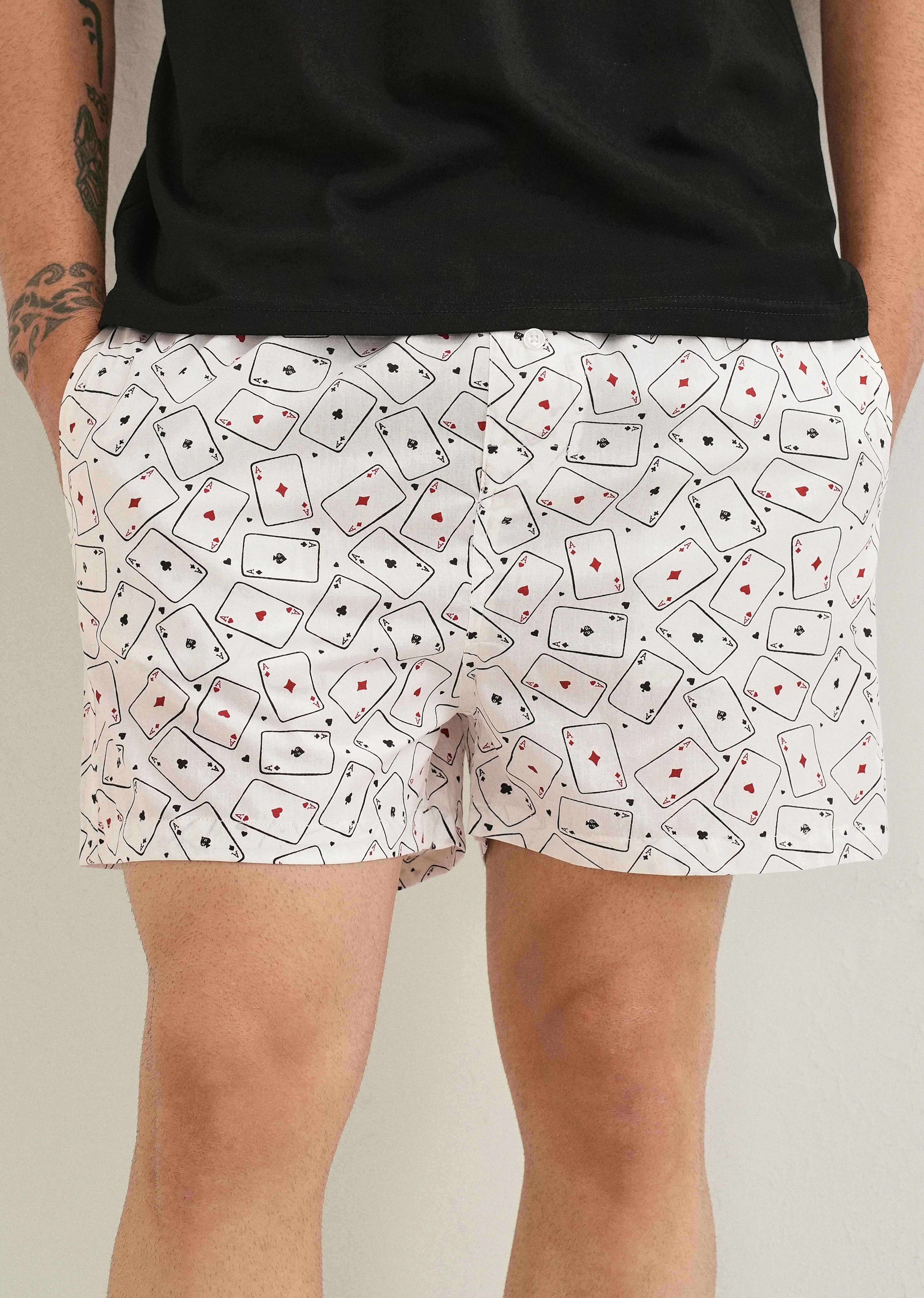 White Ace Card Printed Boxer - Image 7