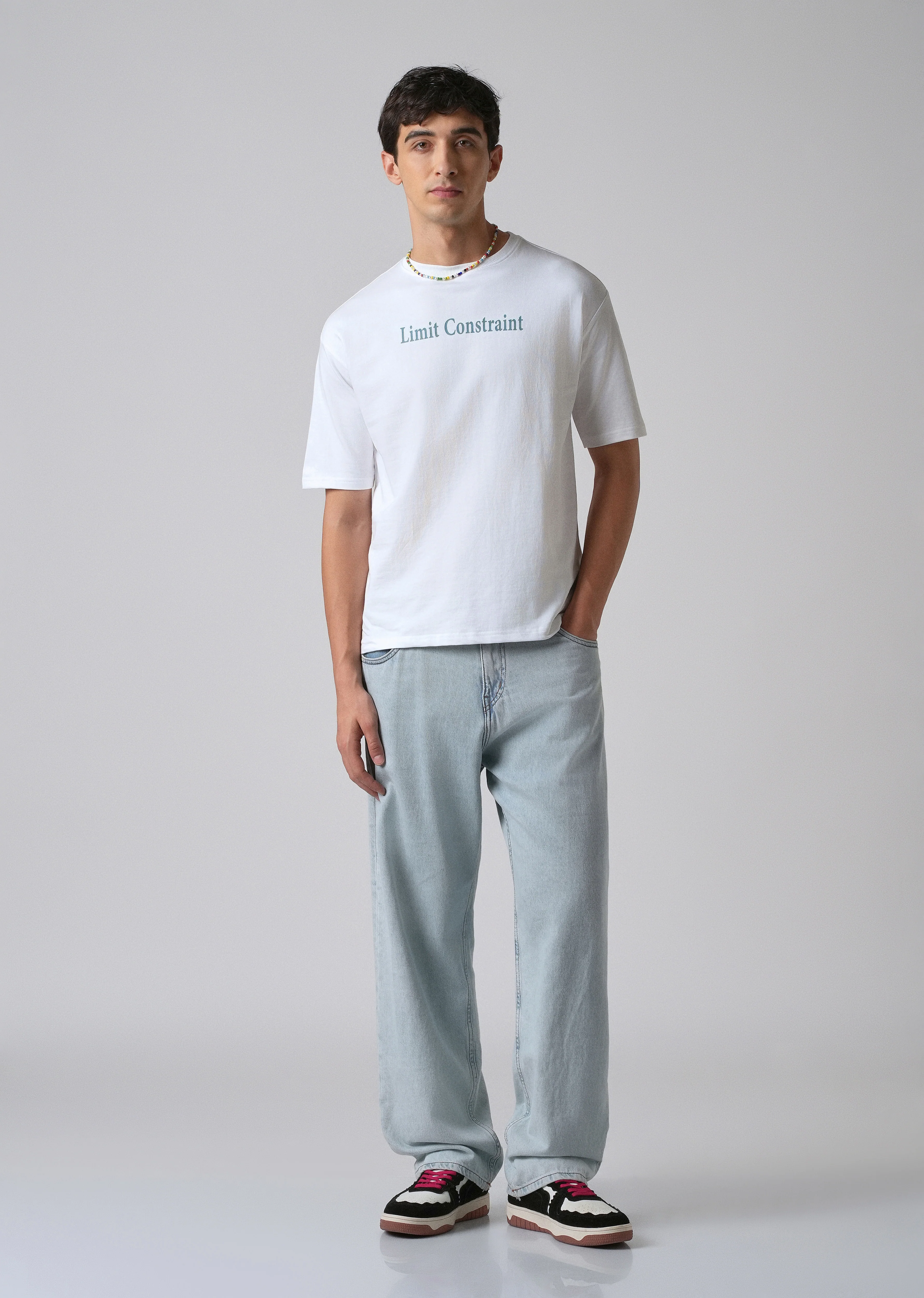 White Back Print Relaxed Fit T- shirt - Image 6