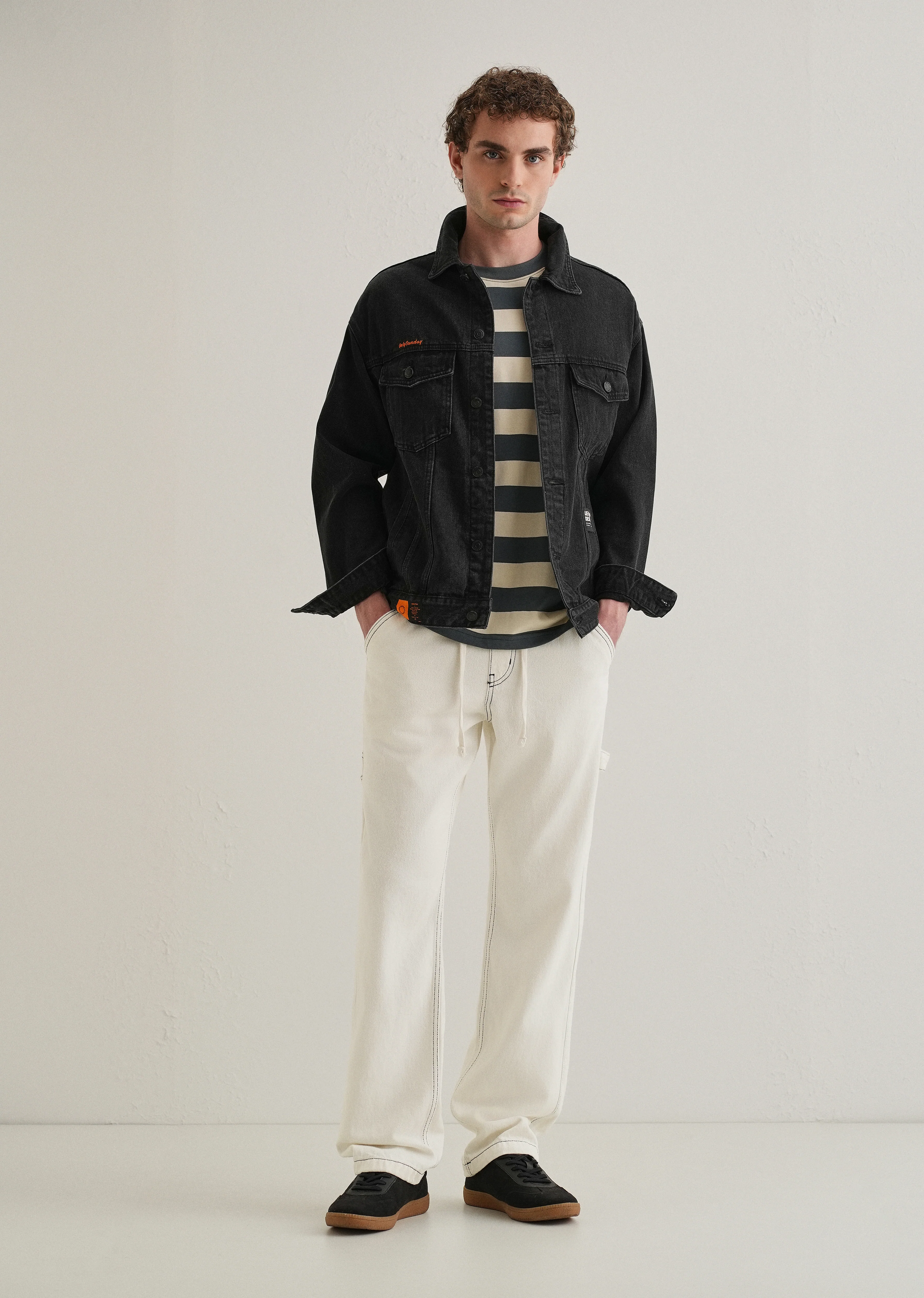 White Baggy Fit Carpenter Denim - Image 6
