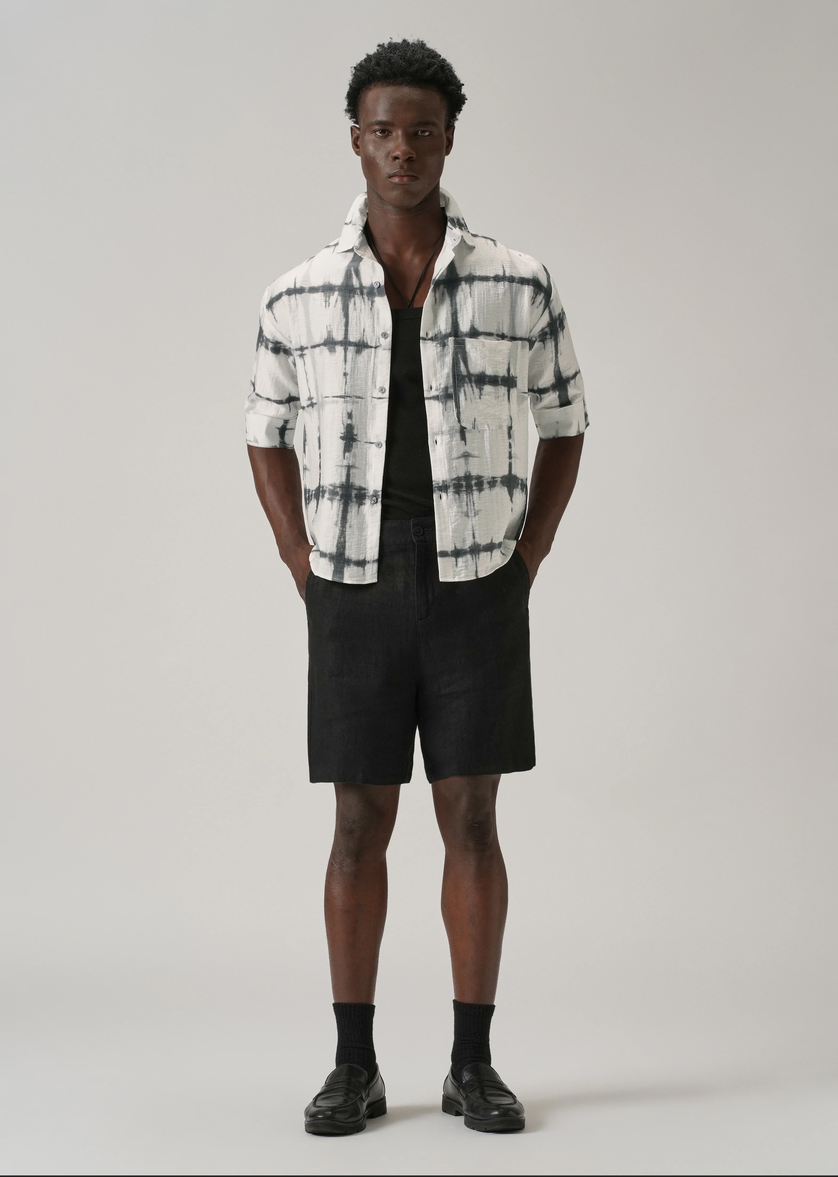 White Boxy Fit Tie-Dye Printed Shirt - Image 6