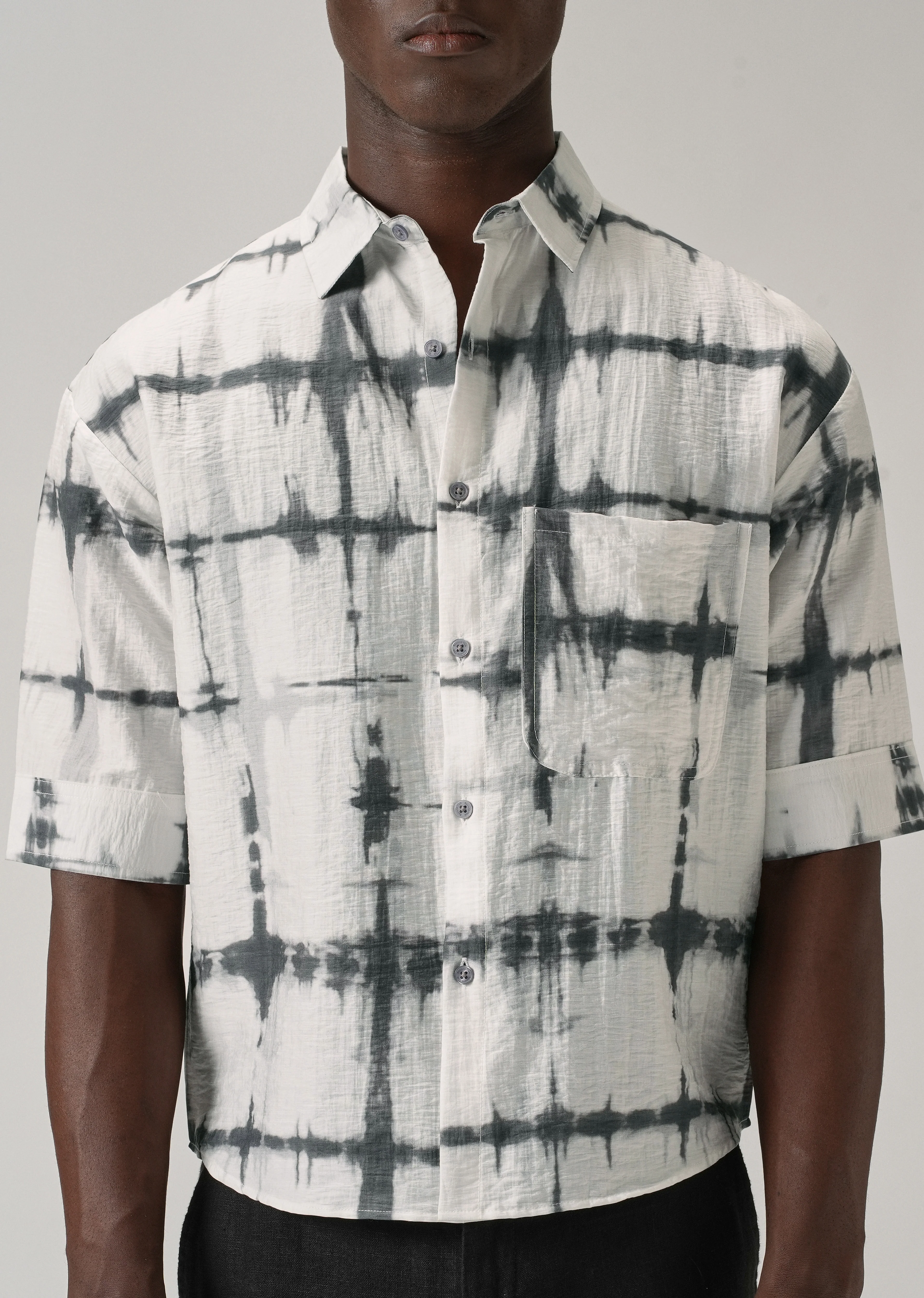 White Boxy Fit Tie-Dye Printed Shirt - Image 7