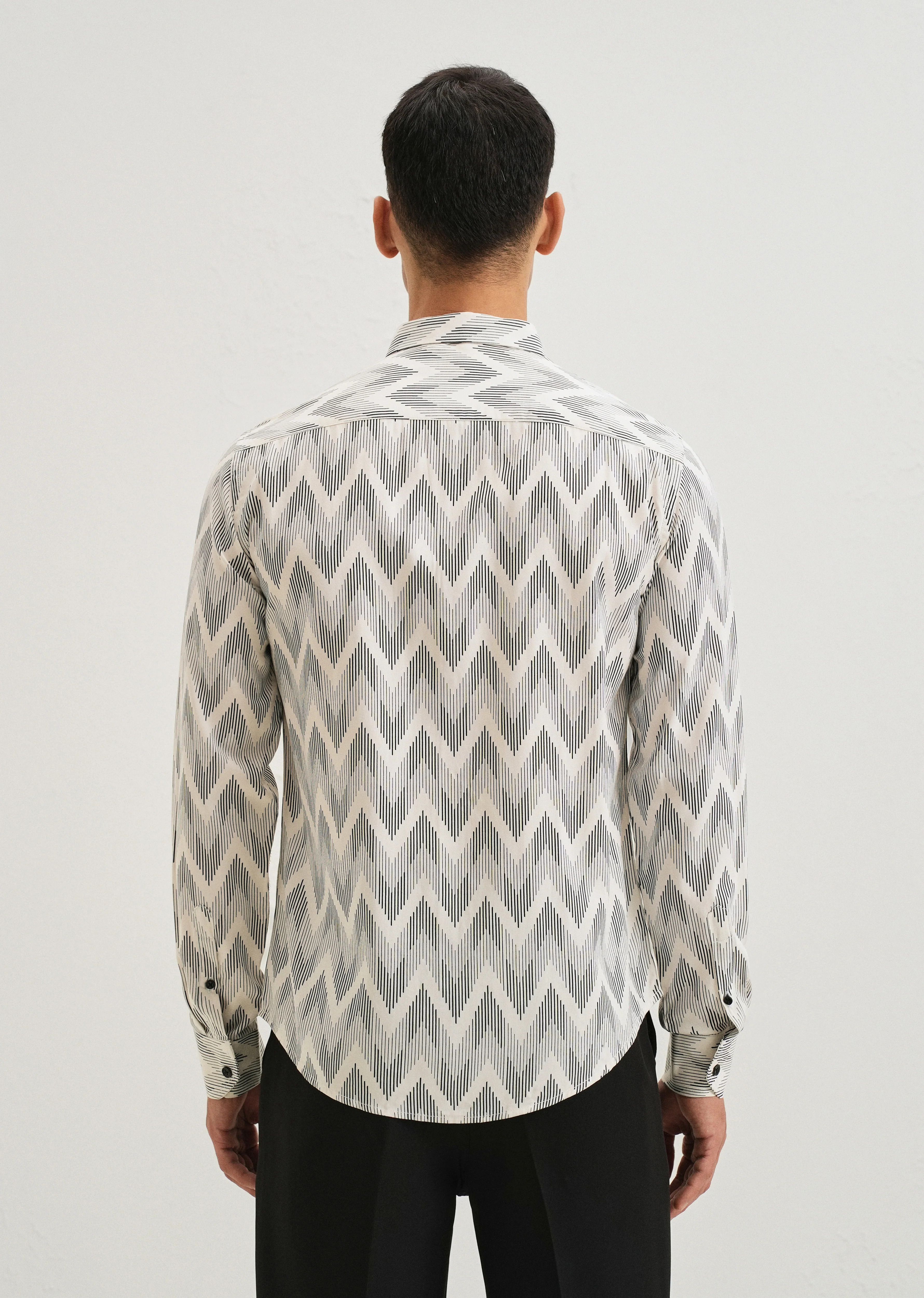 White Chevron Printed Shirt - Image 2