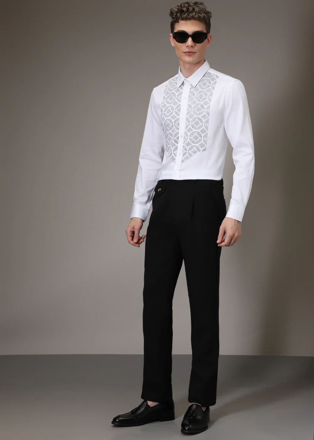 White Cocktail Designer Shirt - Image 6