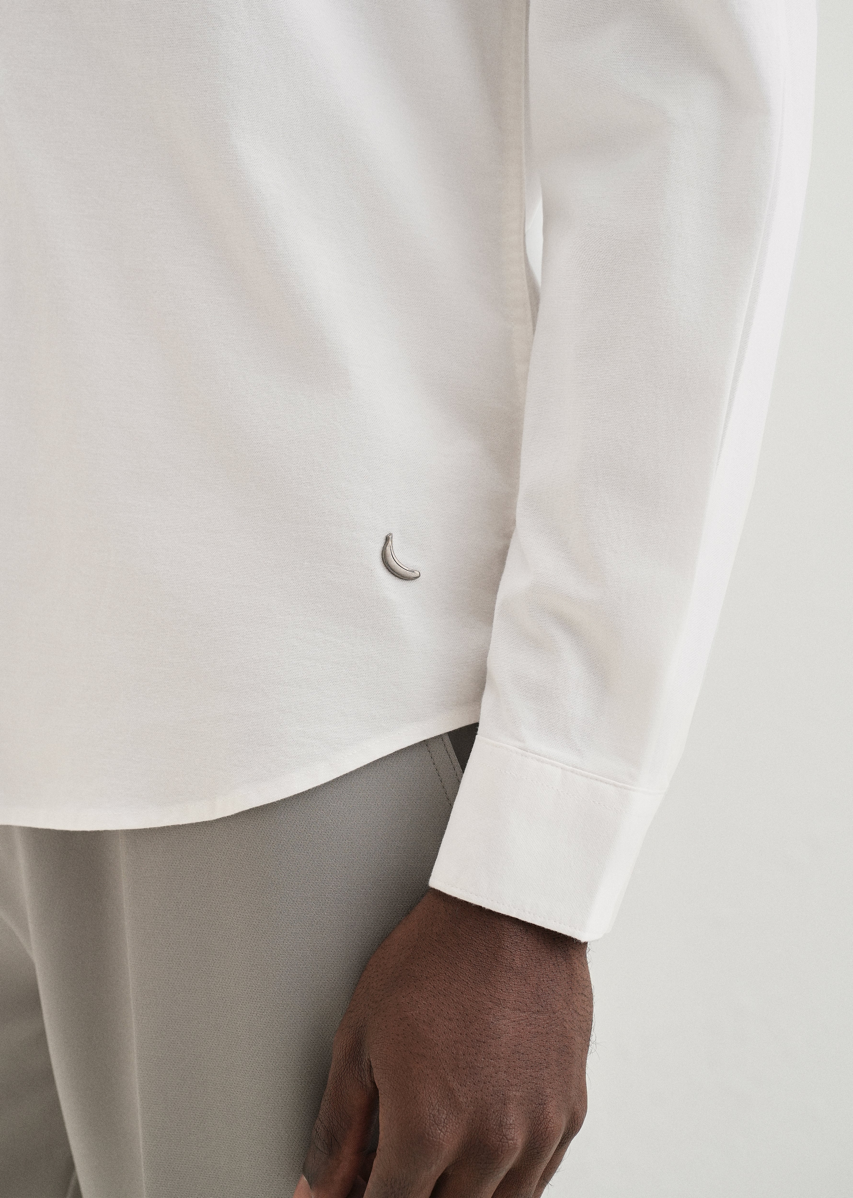 White Contrast Placket Shirt - Image 3