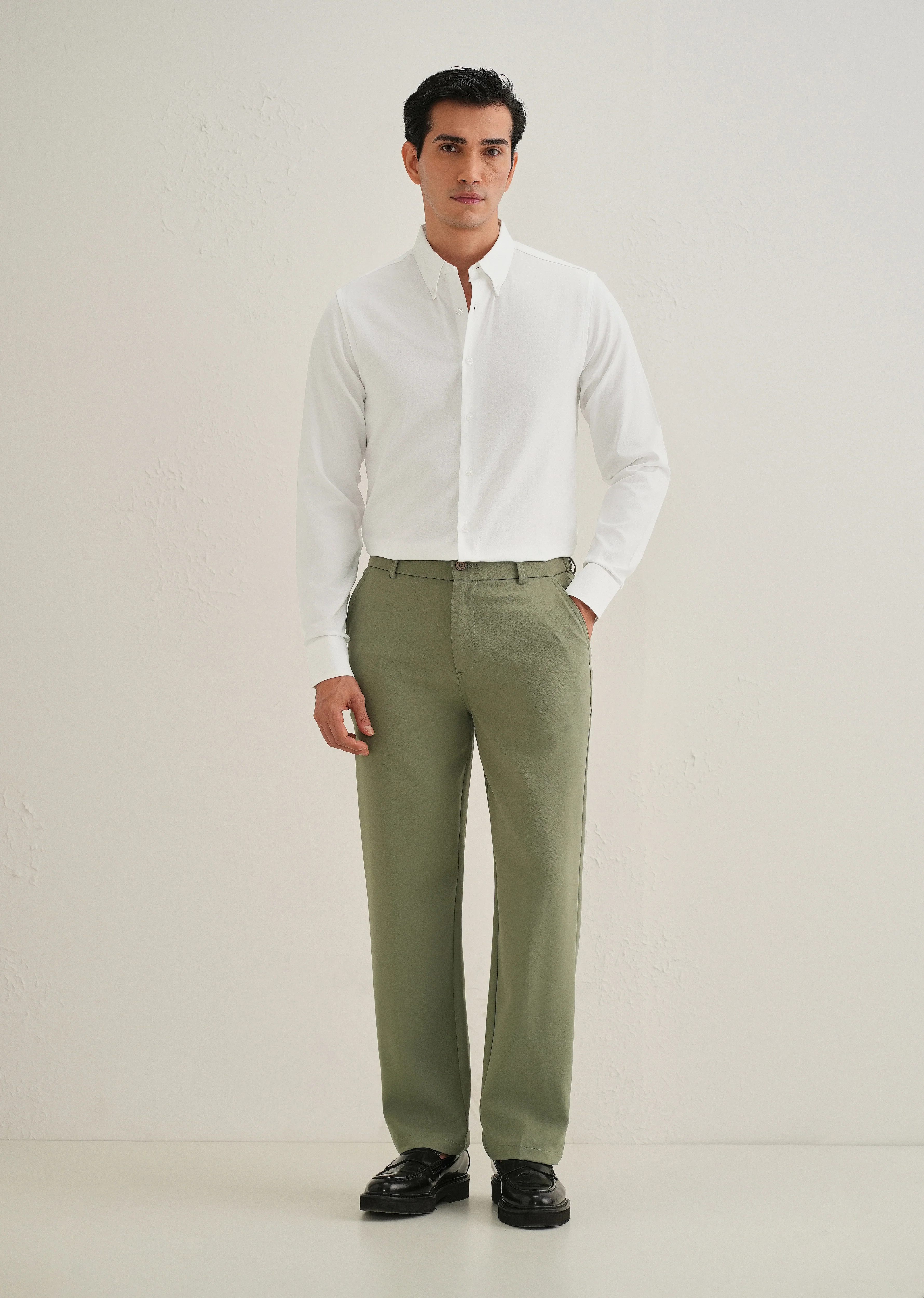 White Dobby Micro-Check Shirt - Image 6