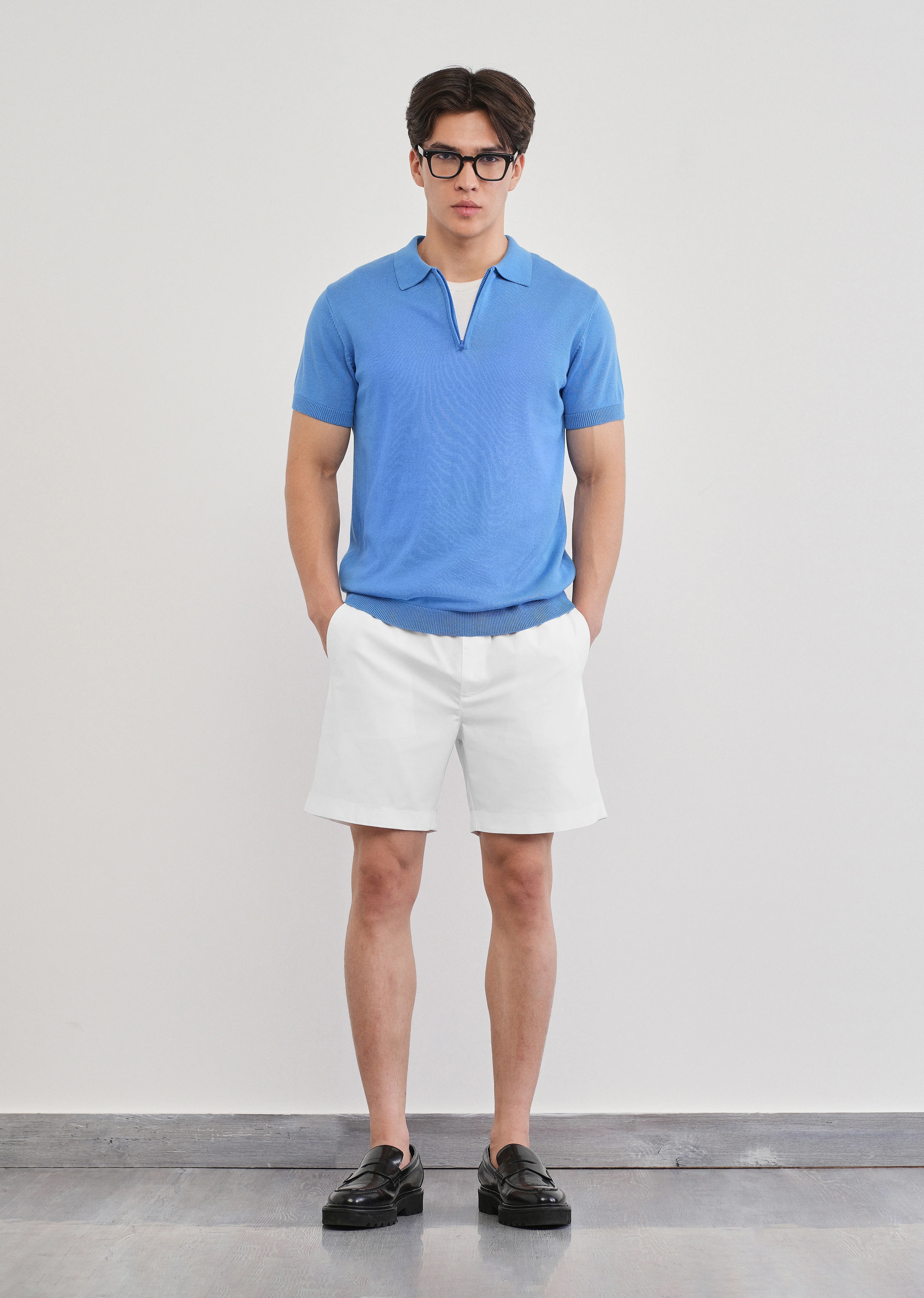 White Drawstring Cotton Shorts - Image 7