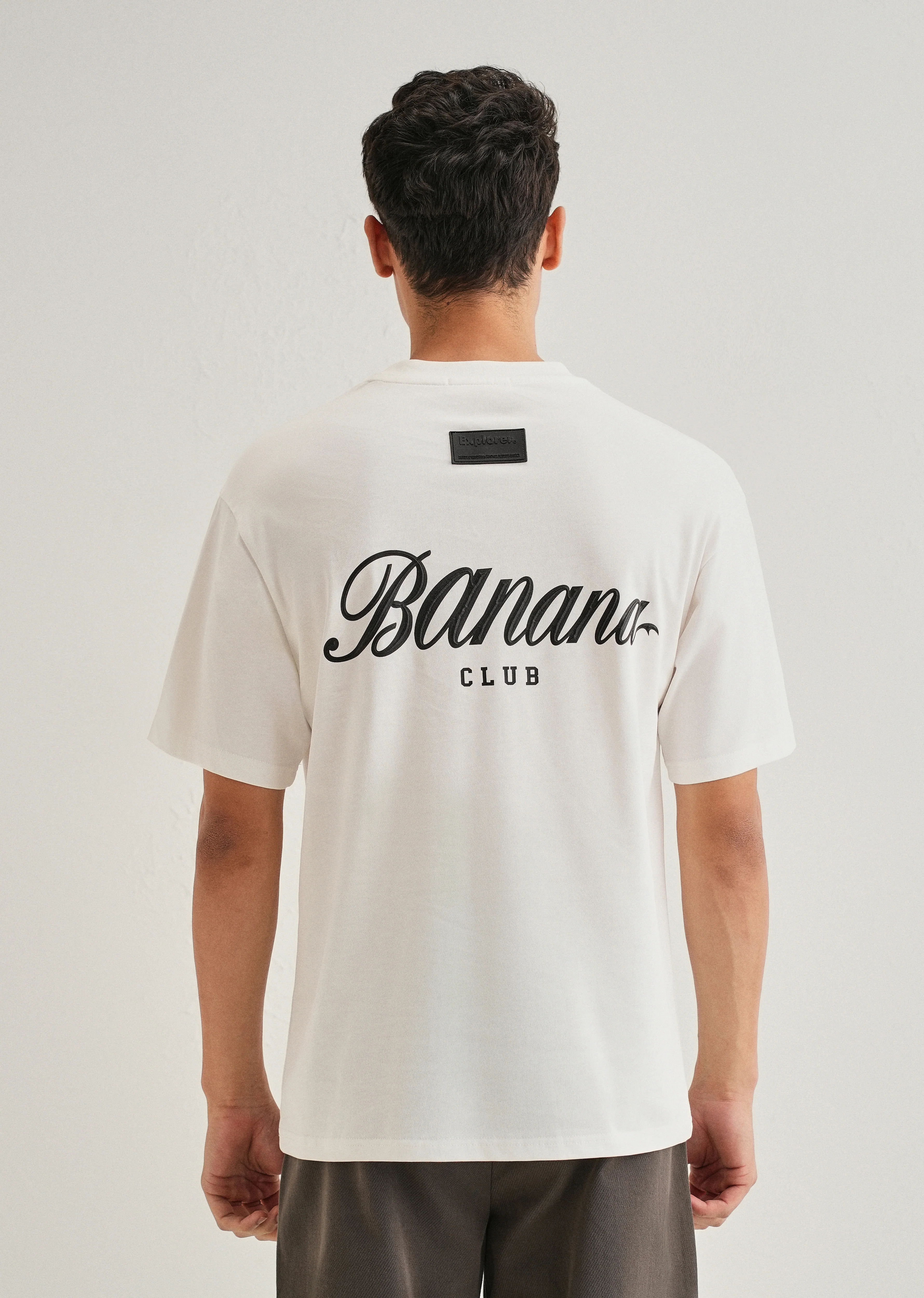 White Embossed Printed Oversized T-shirt - Image 3
