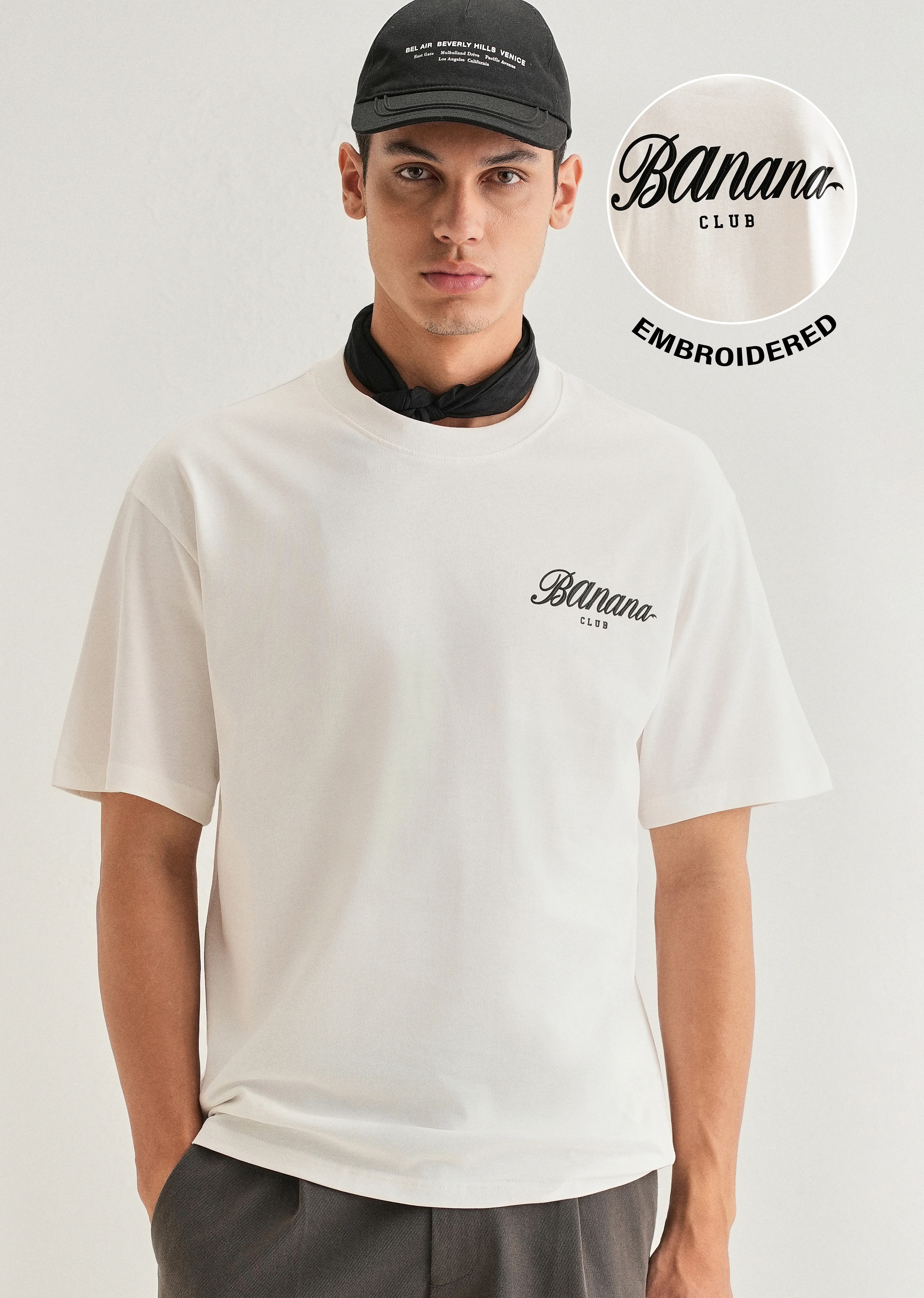 White Embossed Printed Oversized T-shirt - Image 7