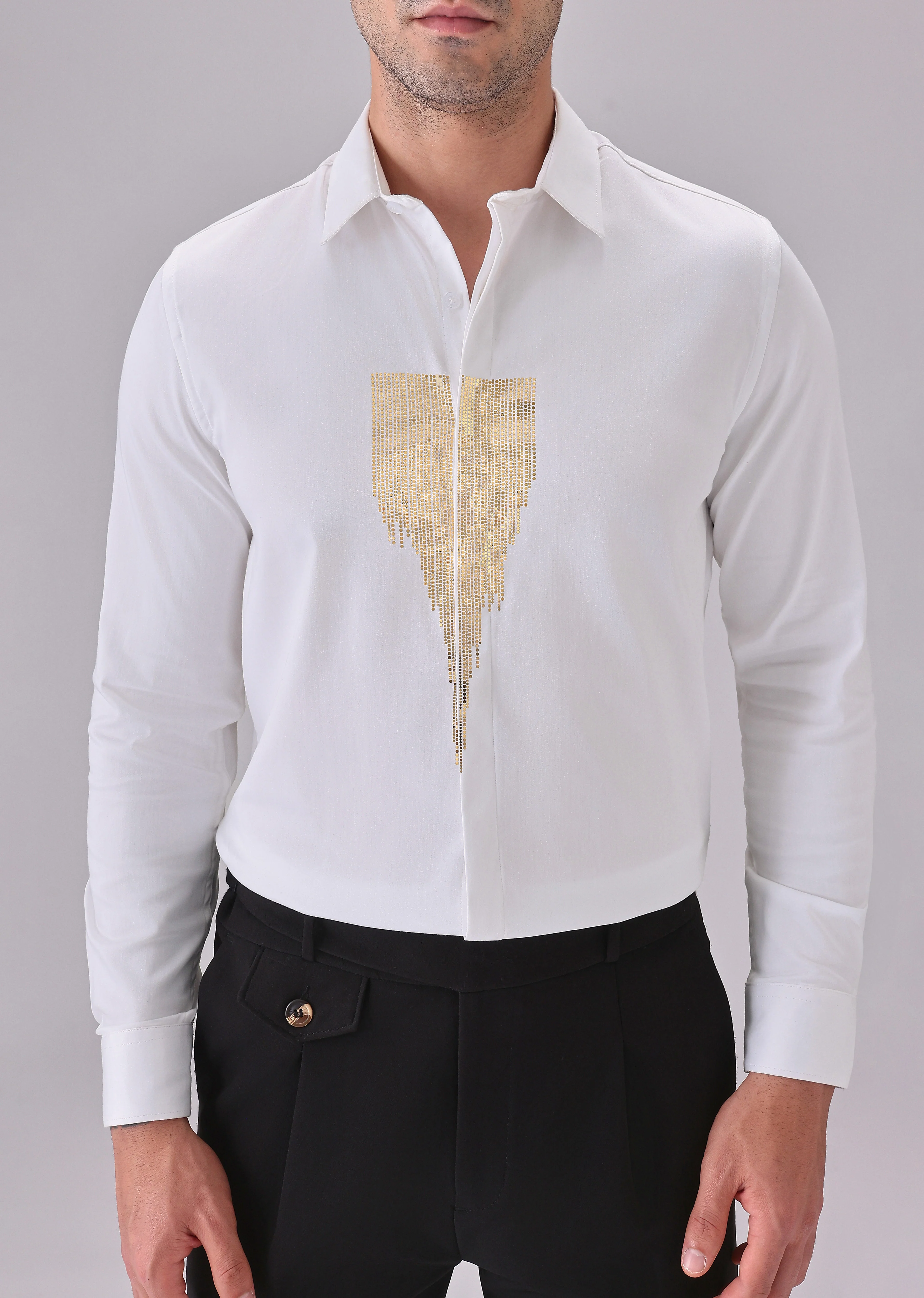 White Glimmer Designer Shirt - Image 7