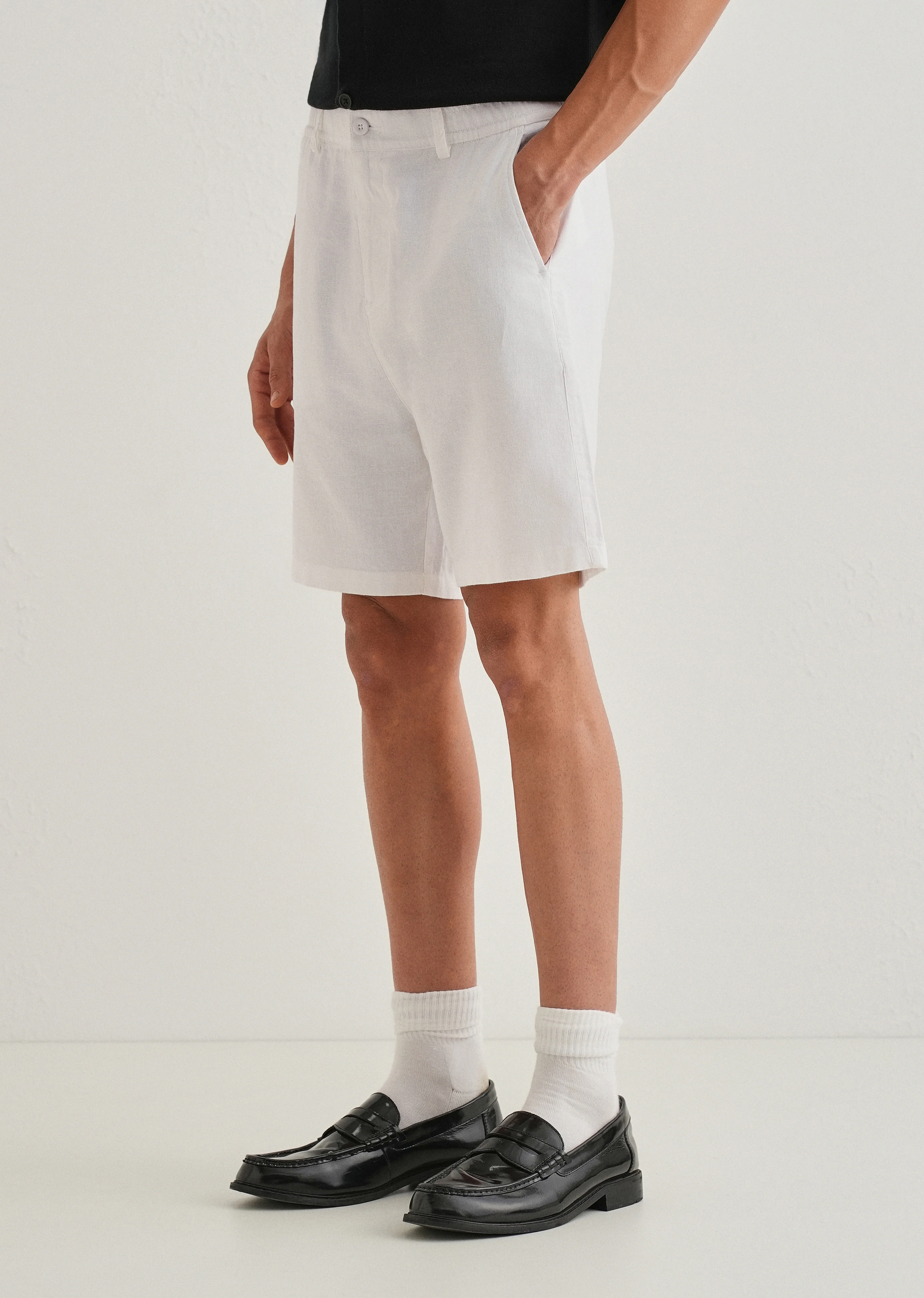 White Linen Shorts - Image 7