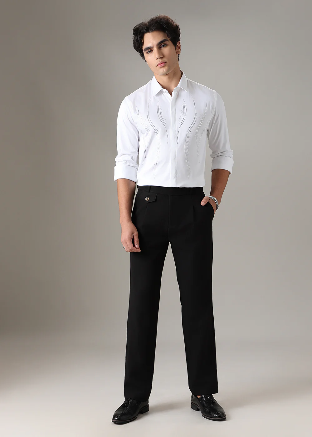 White Luxe Sparkler Designer Shirt - Image 6