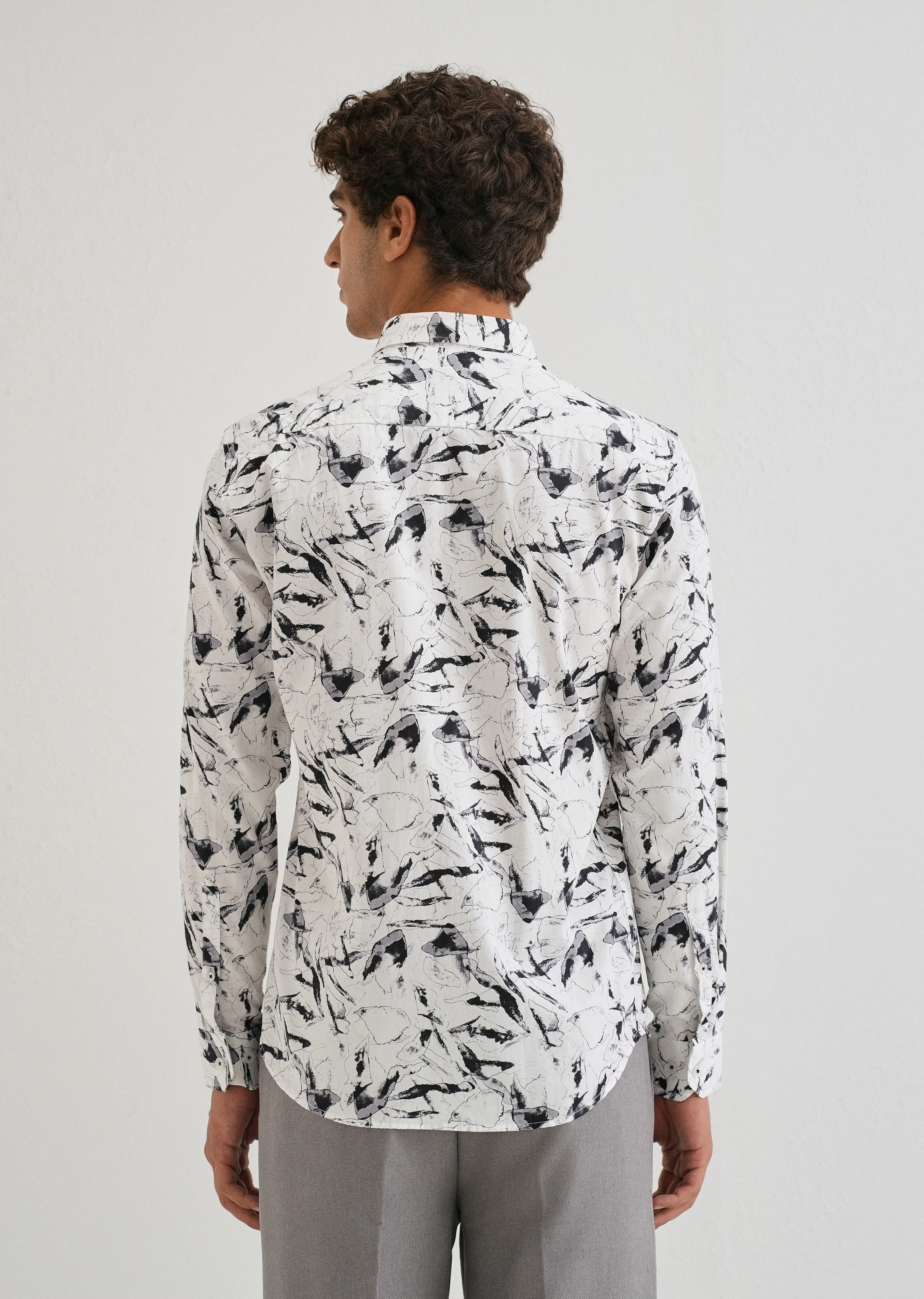 White Marble Printed Shirt - Image 2