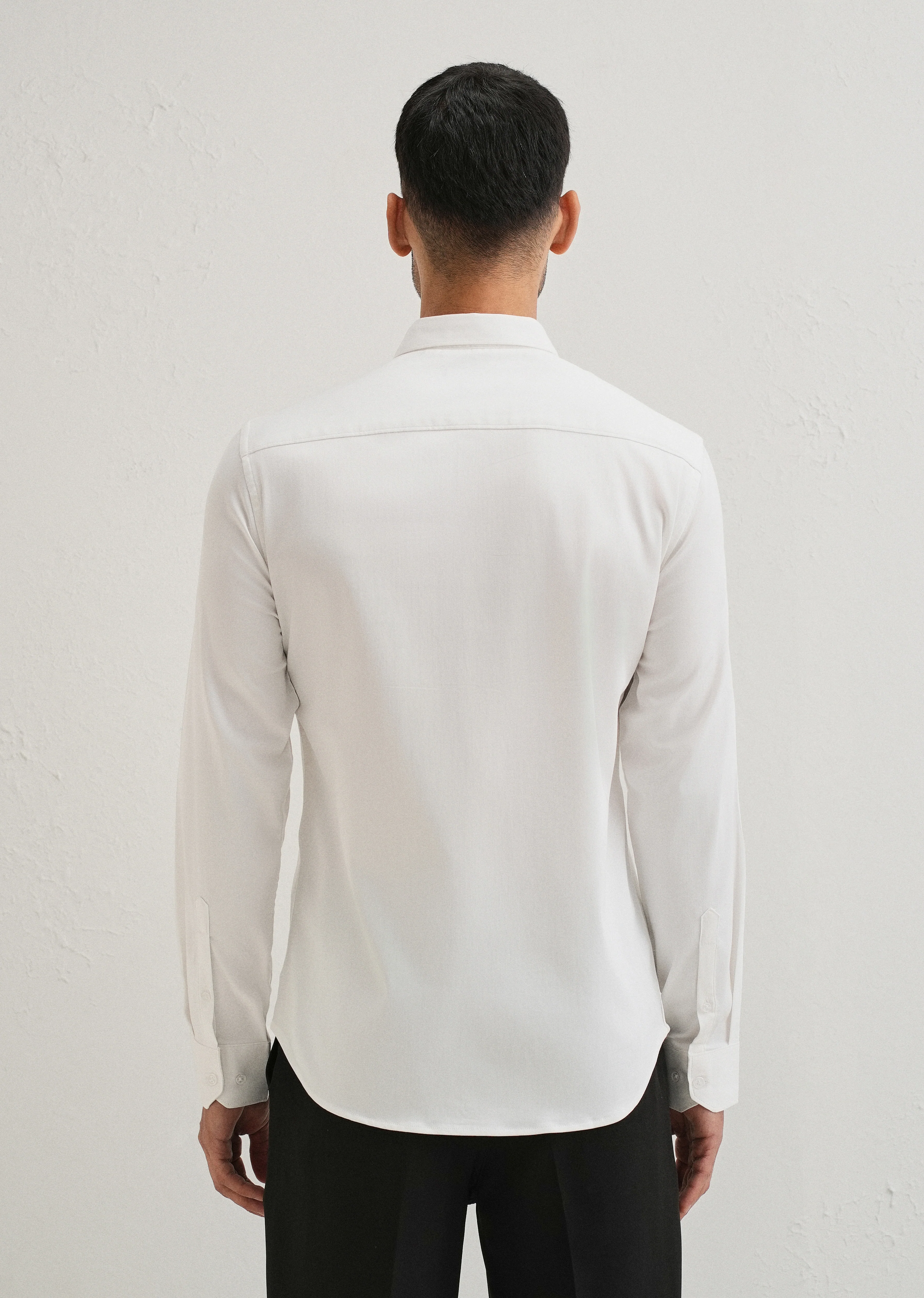 White Metallic Stripe Designer Shirt - Image 3
