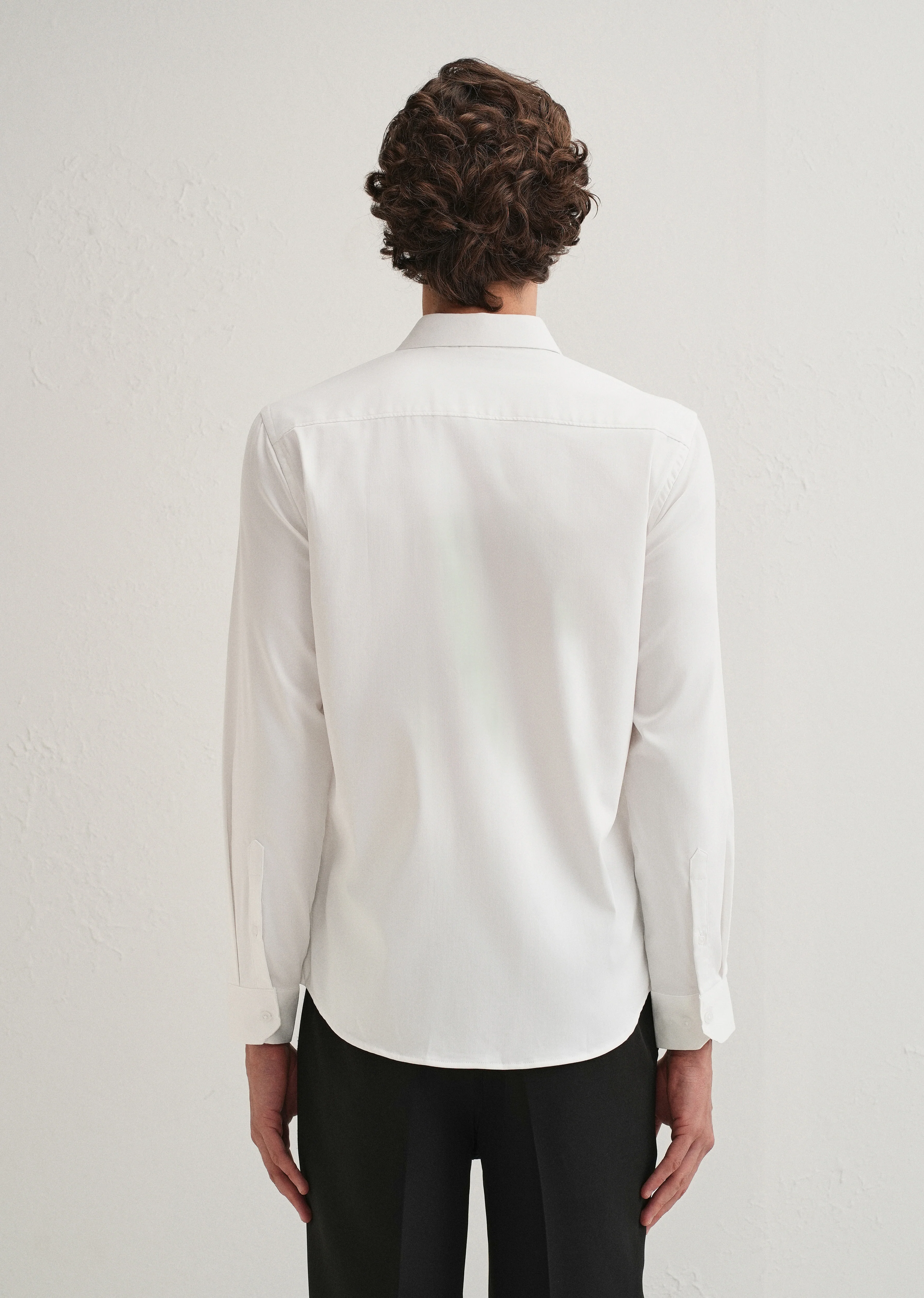 White Metallic Flare Designer Shirt - Image 2