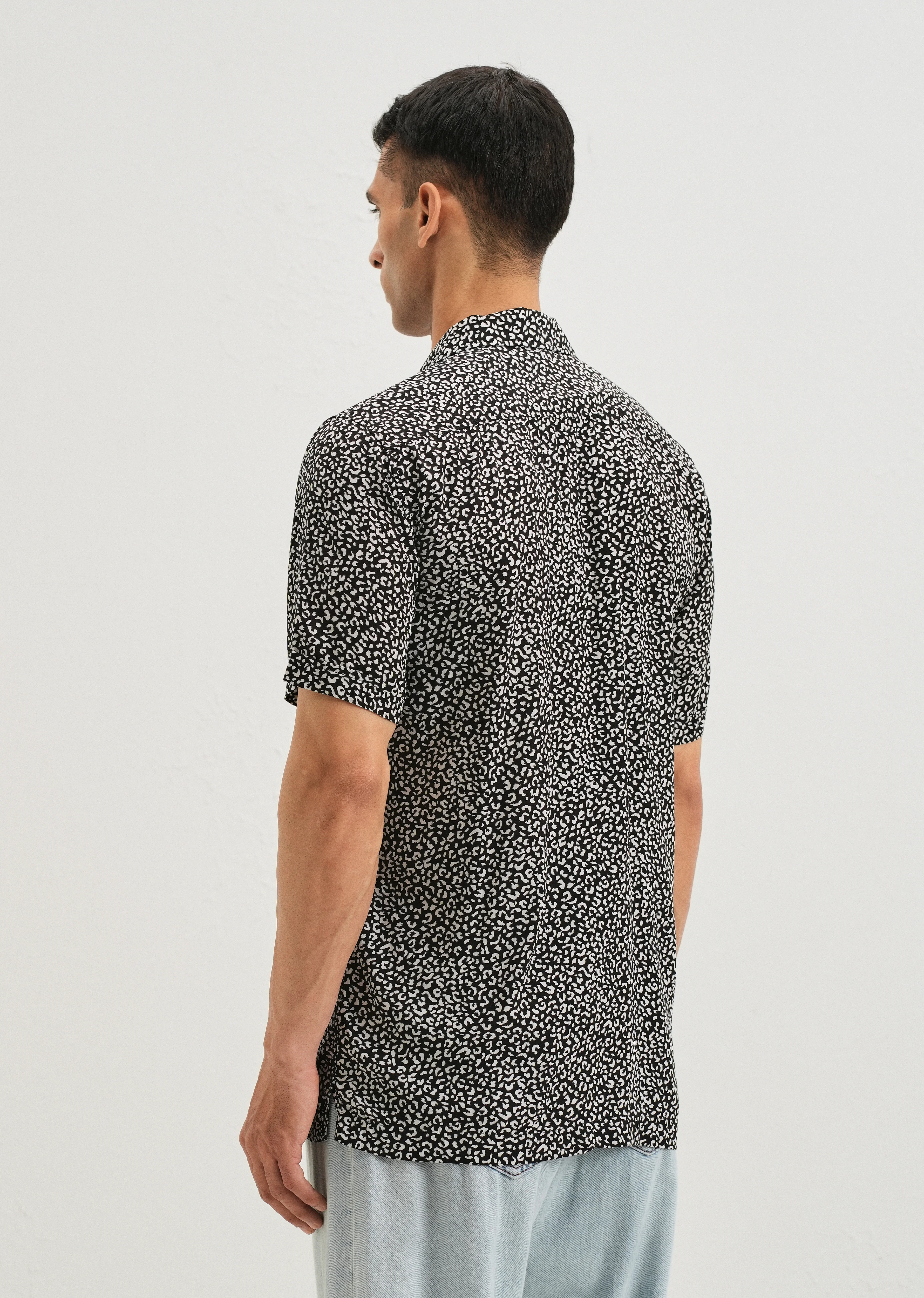 White Panthera Print Half sleeve shirt - Image 2