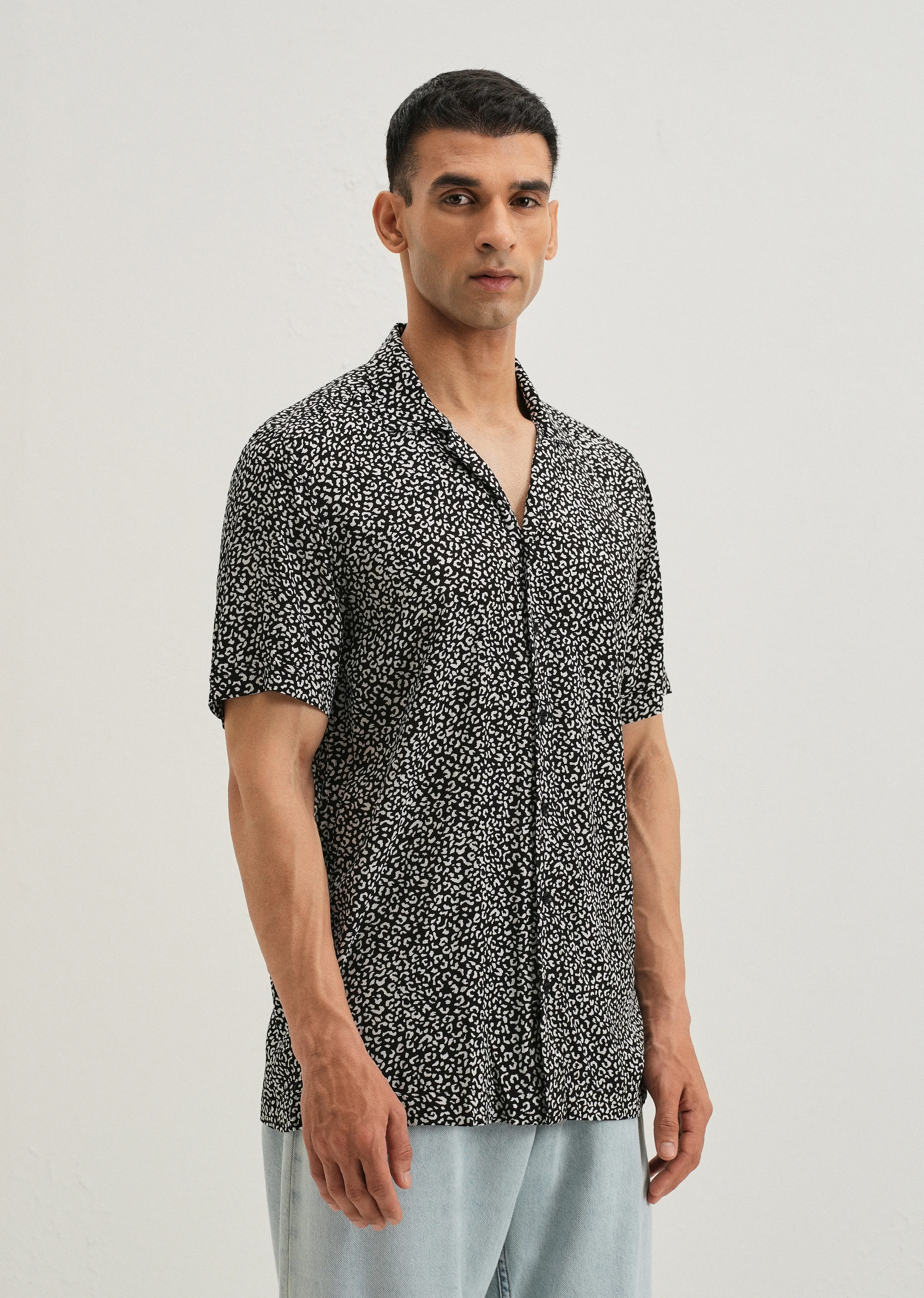 White Panthera Print Half sleeve shirt - Image 4