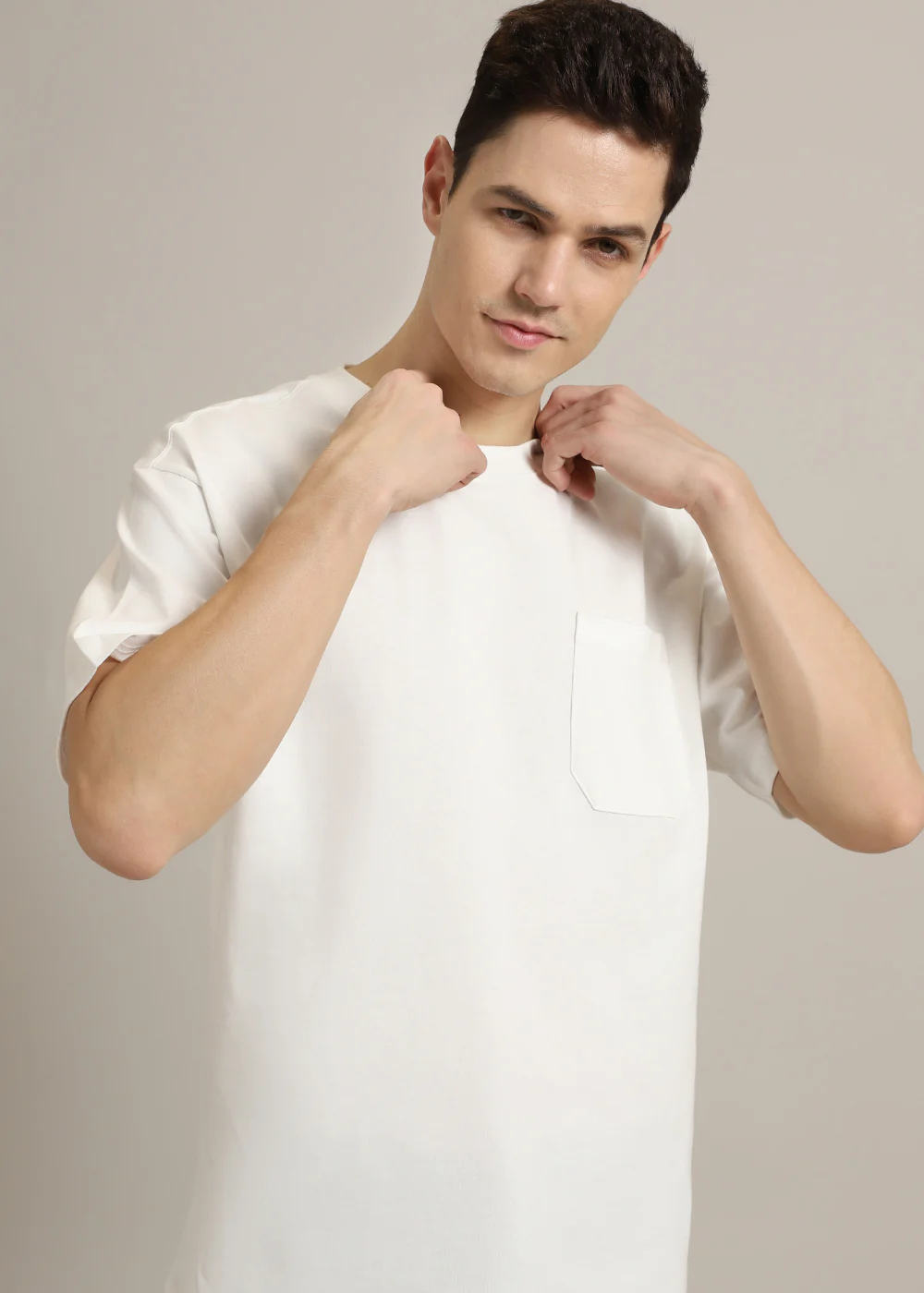 White Plain Pocket Regular Fit T-shirt - Image 7