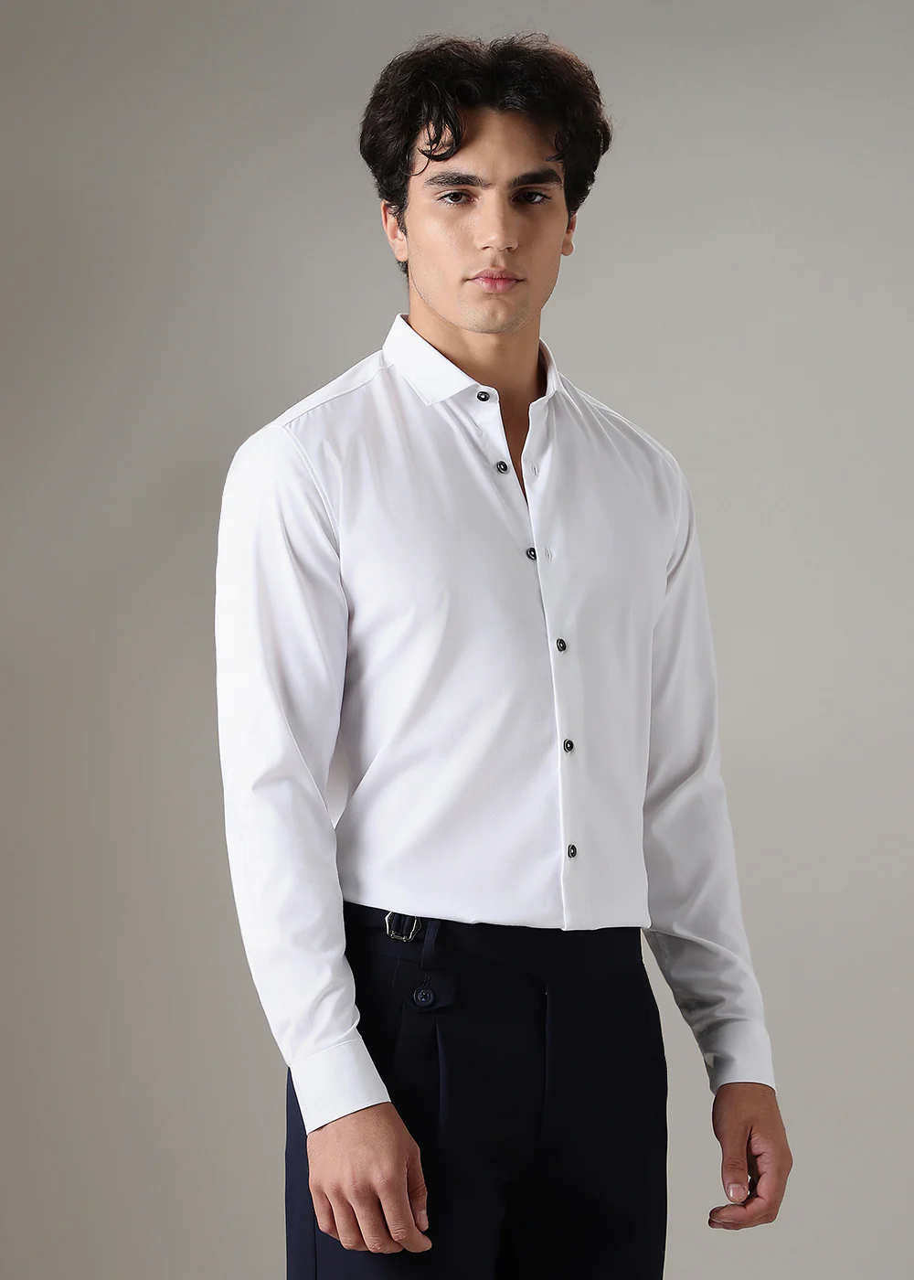 White Plain Wrinkle Free Shirt - Image 3