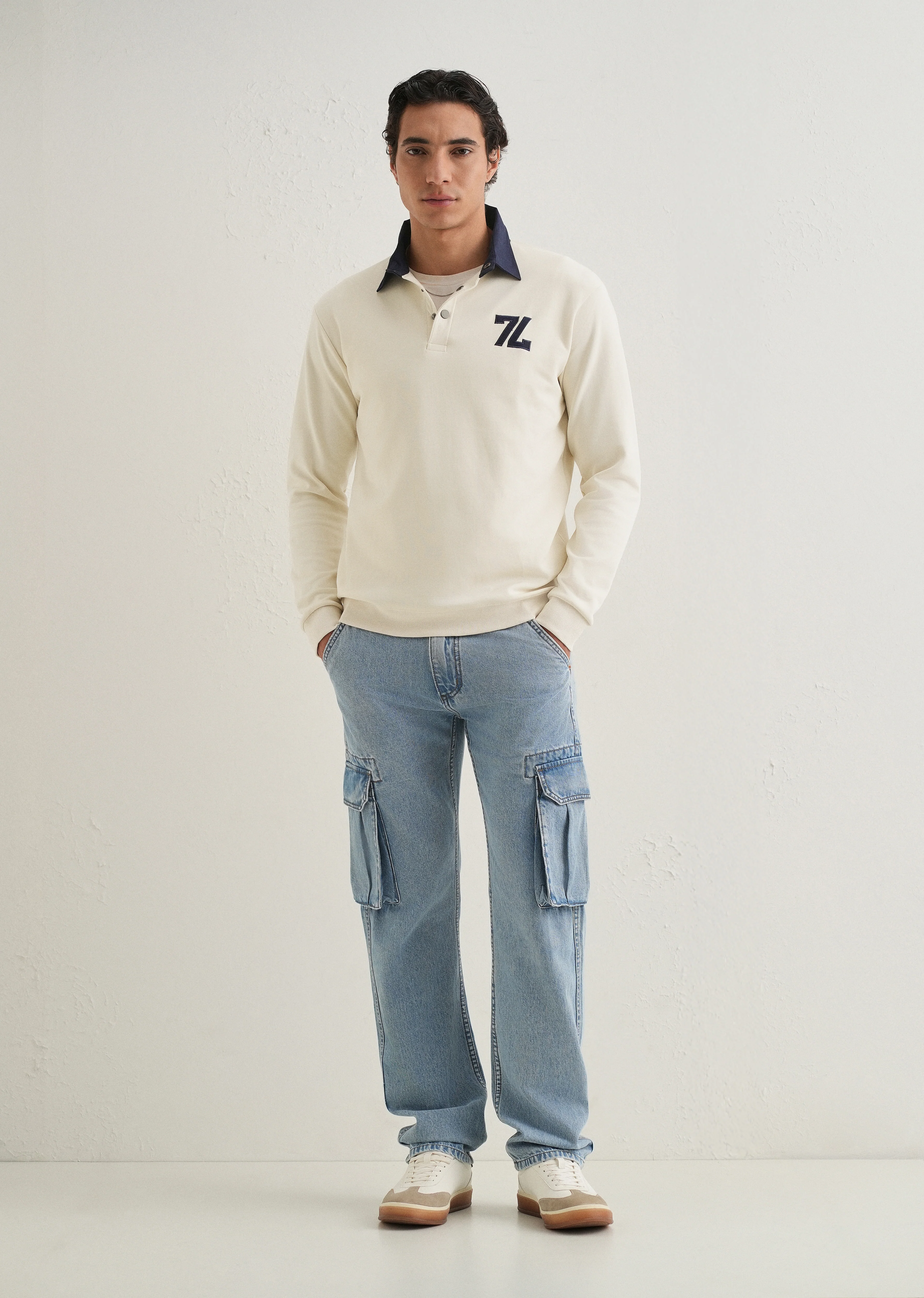 White Polo Knitted Sweatshirt - Image 6