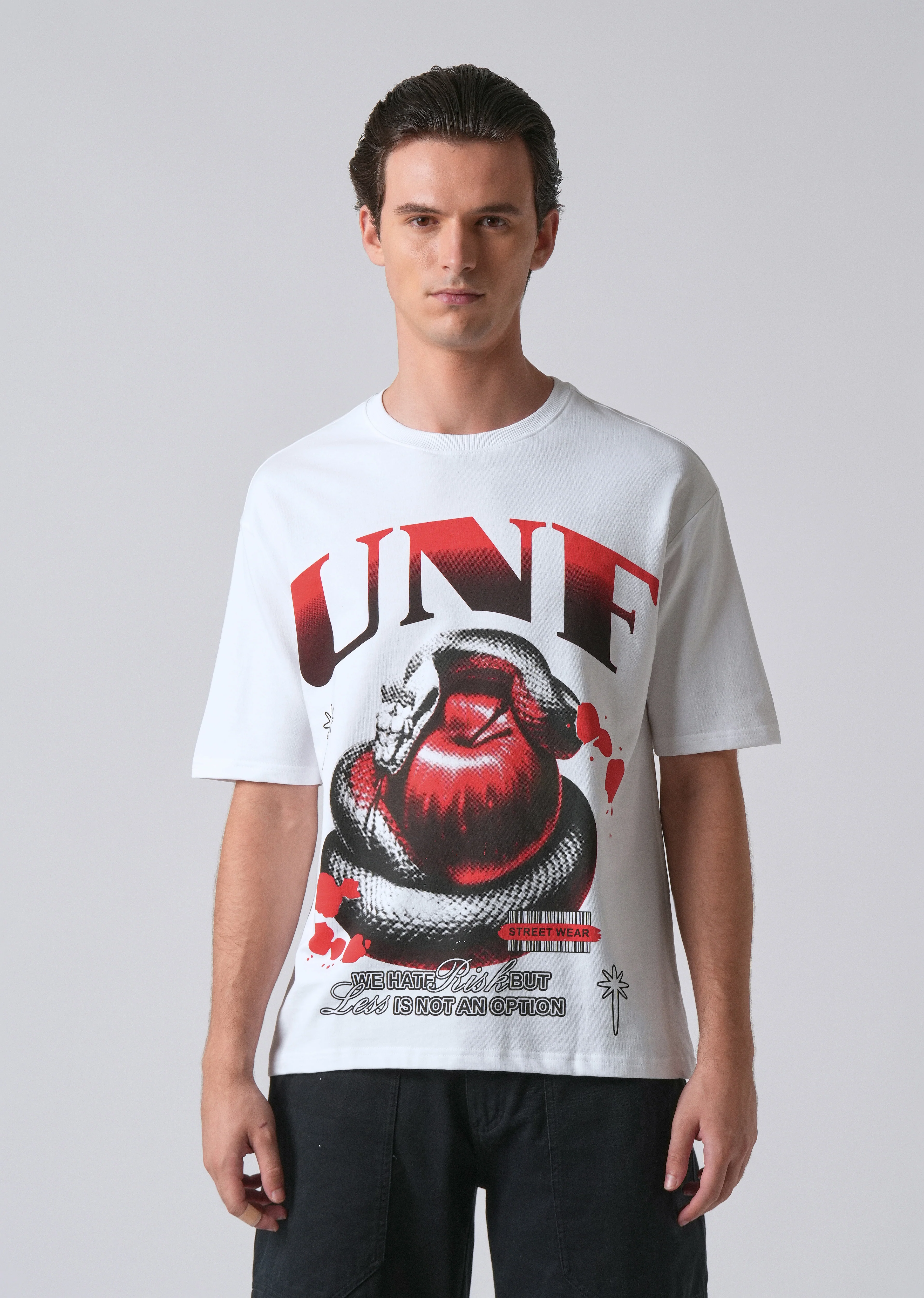 White Print Relaxed Fit T- shirt - Image 3