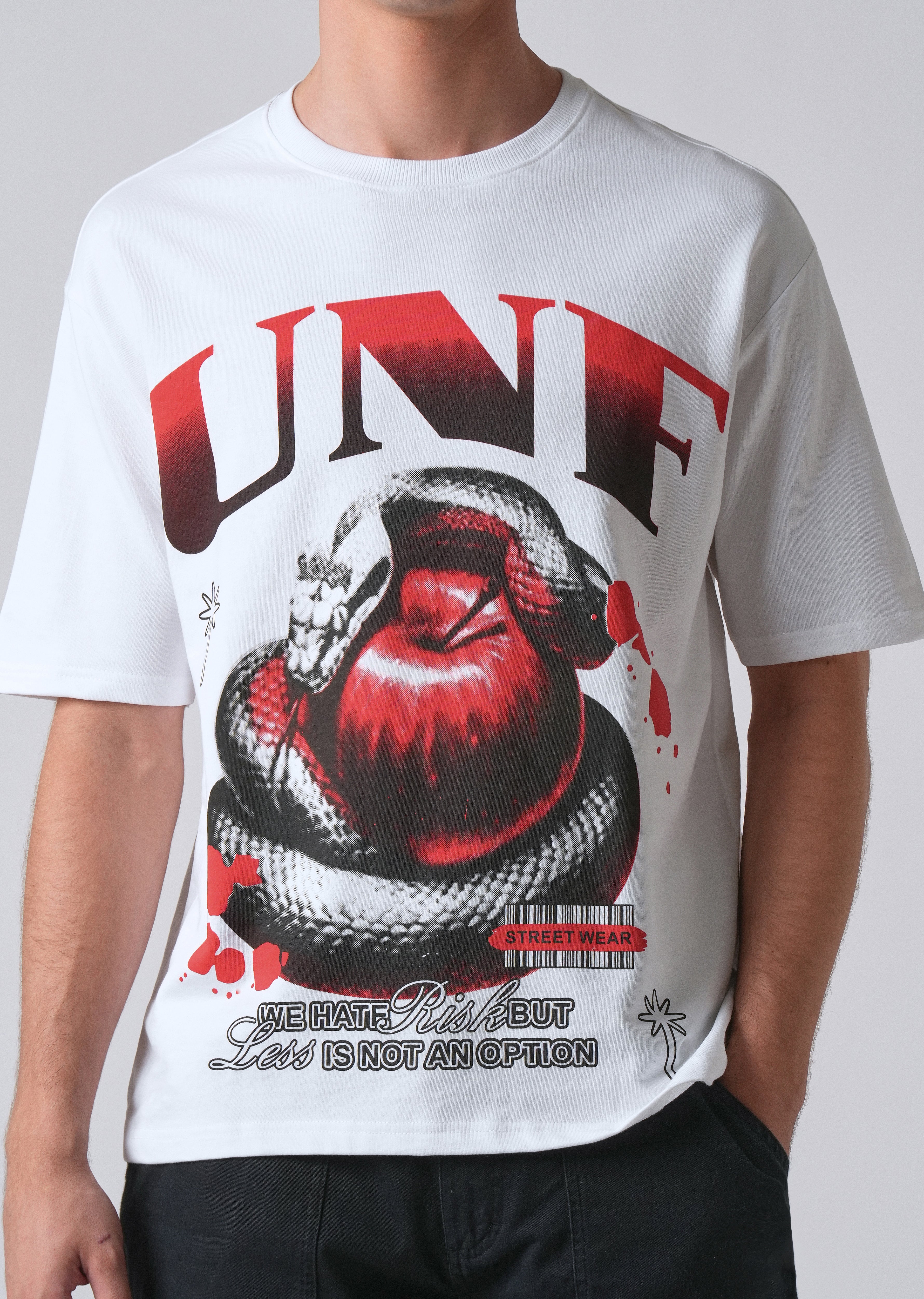 White Print Relaxed Fit T- shirt - Image 5