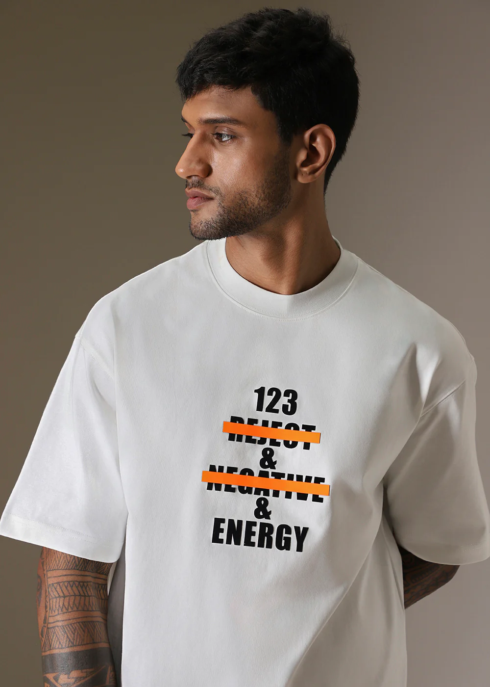 White Printed Oversized T-shirt - Image 3