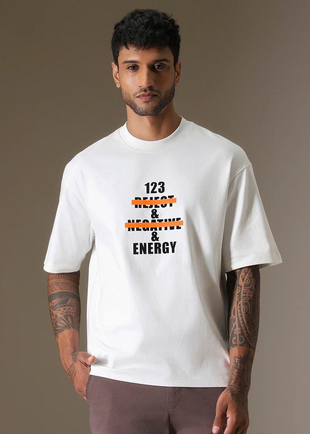 White Printed Oversized T-shirt - Image 4