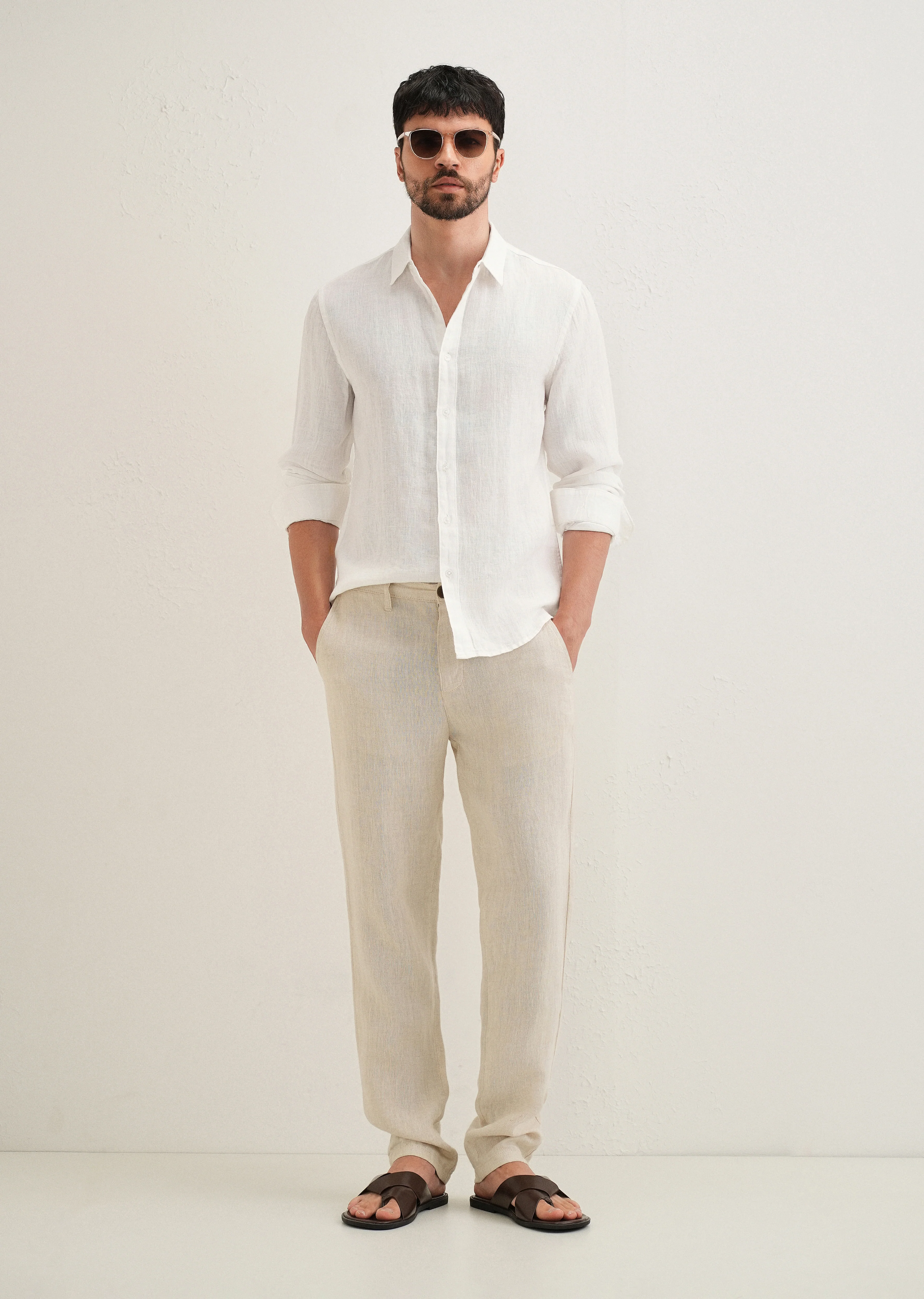 White Pure Linen Shirt - Image 6