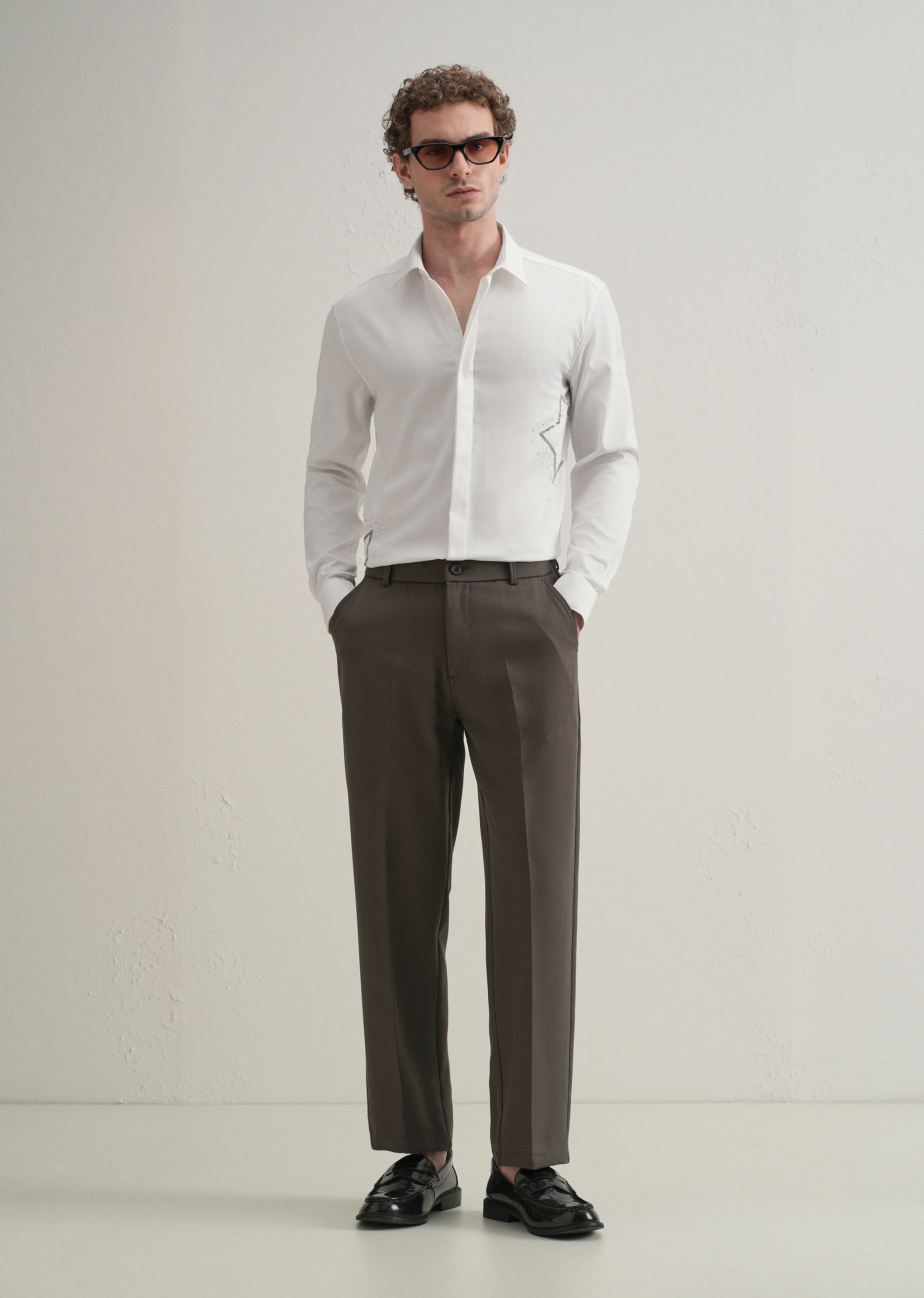 White Sequence Star Designer Shirt - Image 6