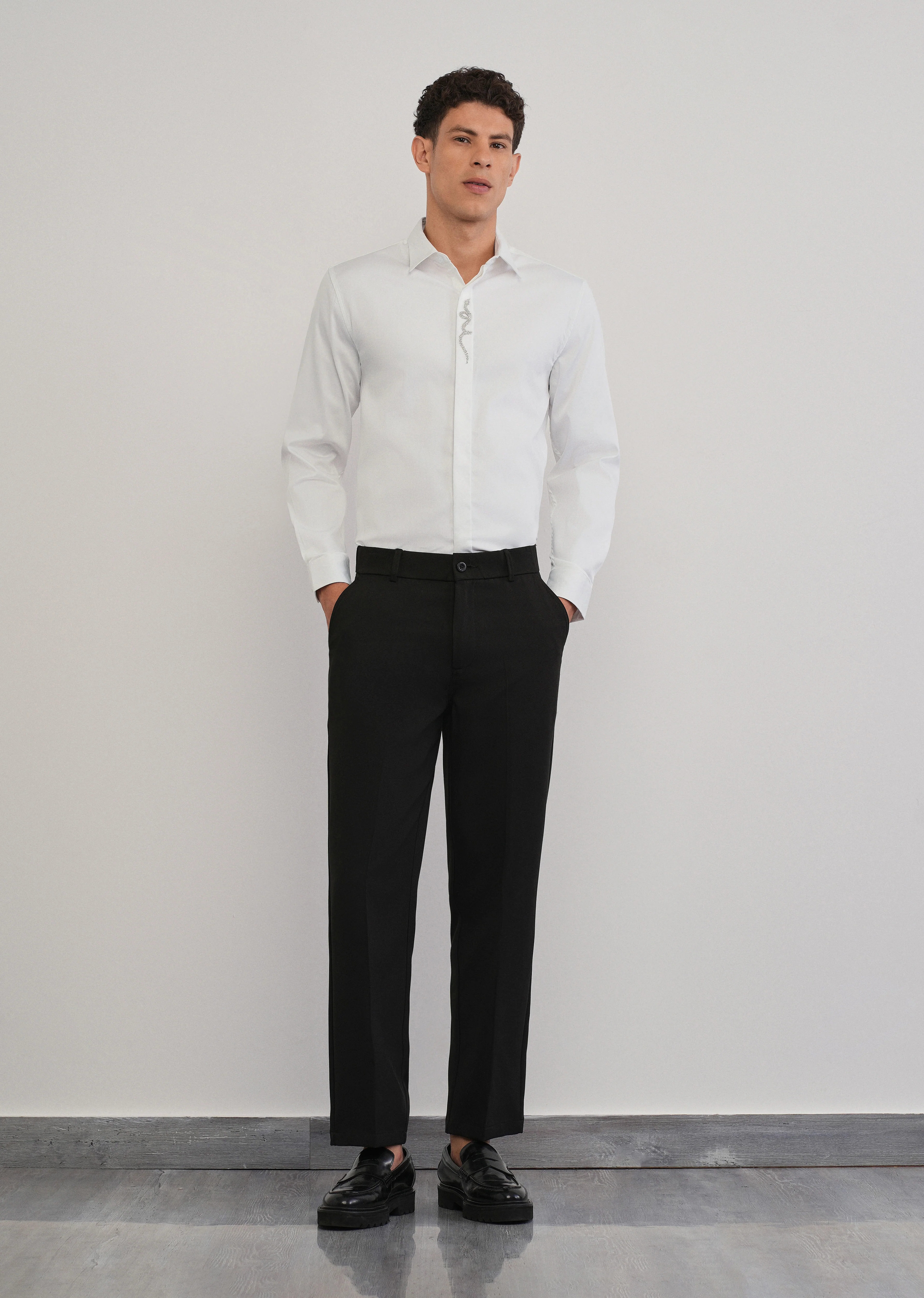 White Serpent Beadwork Designer Shirt - Image 6
