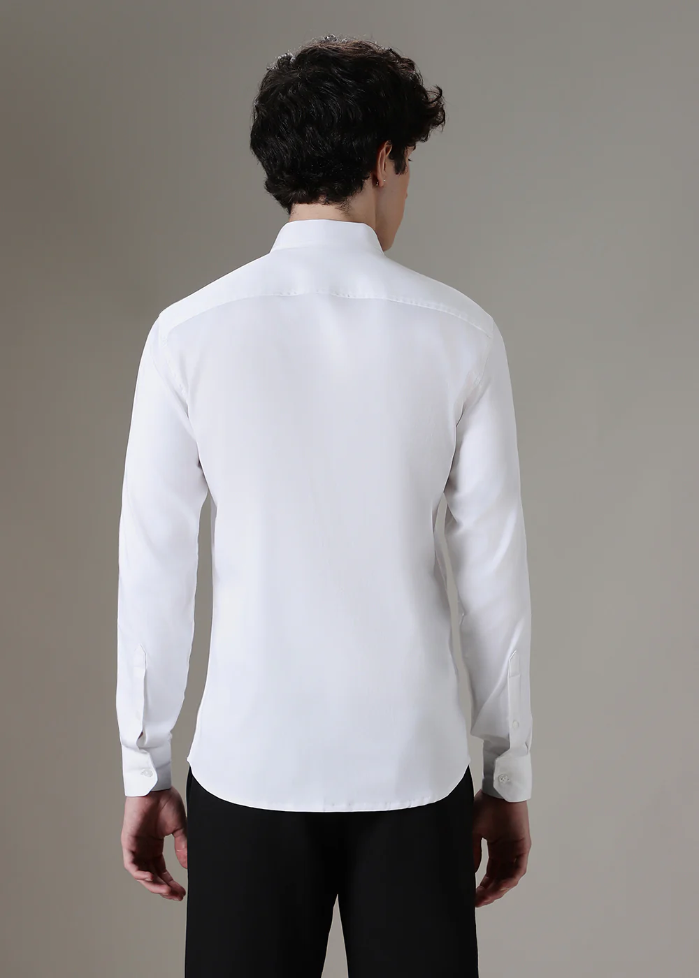 White Silver Foil Designer Shirt - Image 4