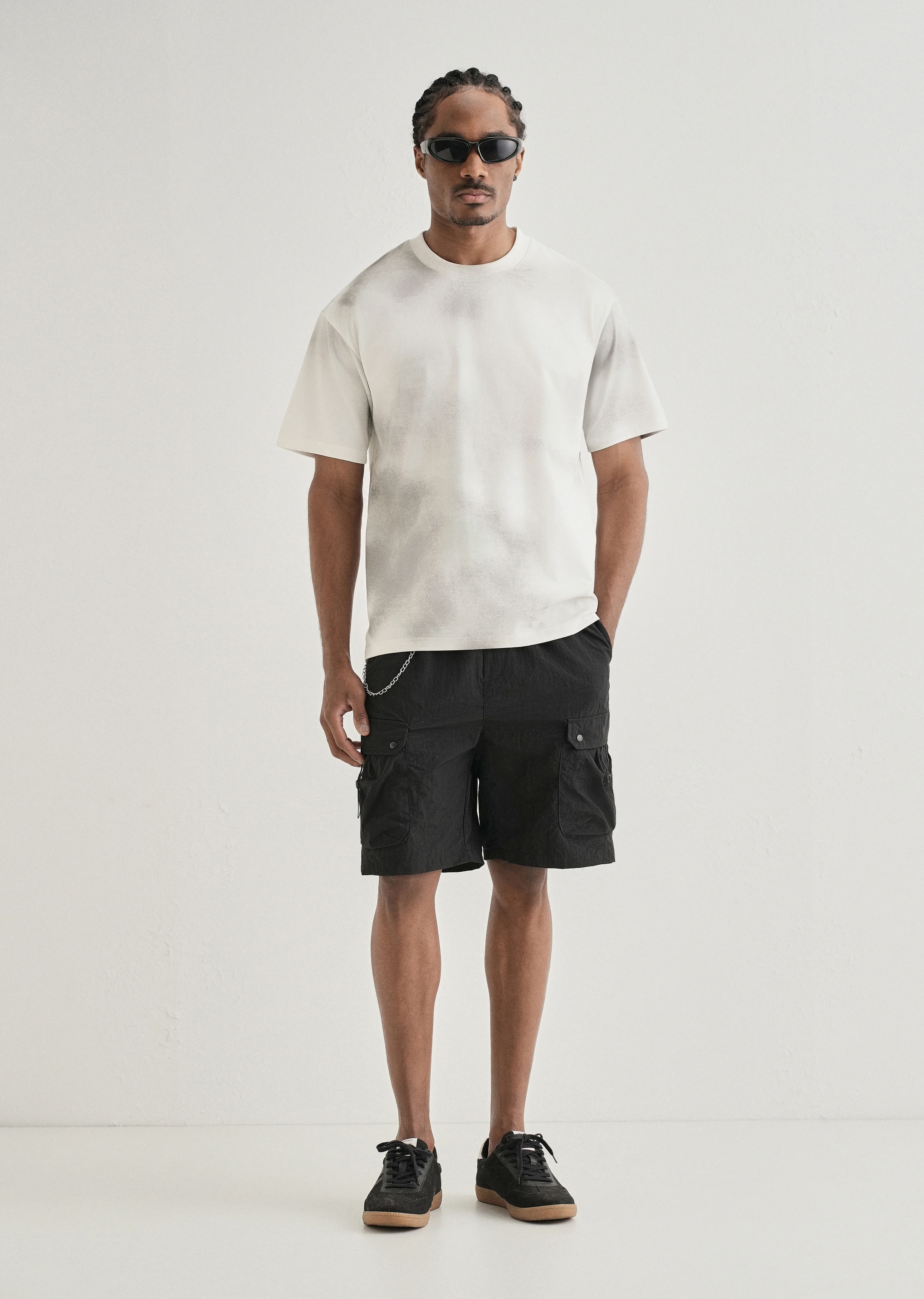 White Smudge Wash Oversized T-shirt - Image 6