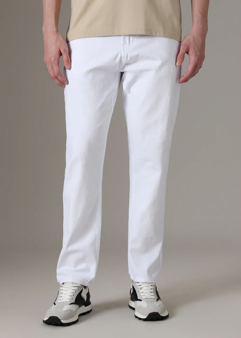 White Straight Fit Denim - Image 3
