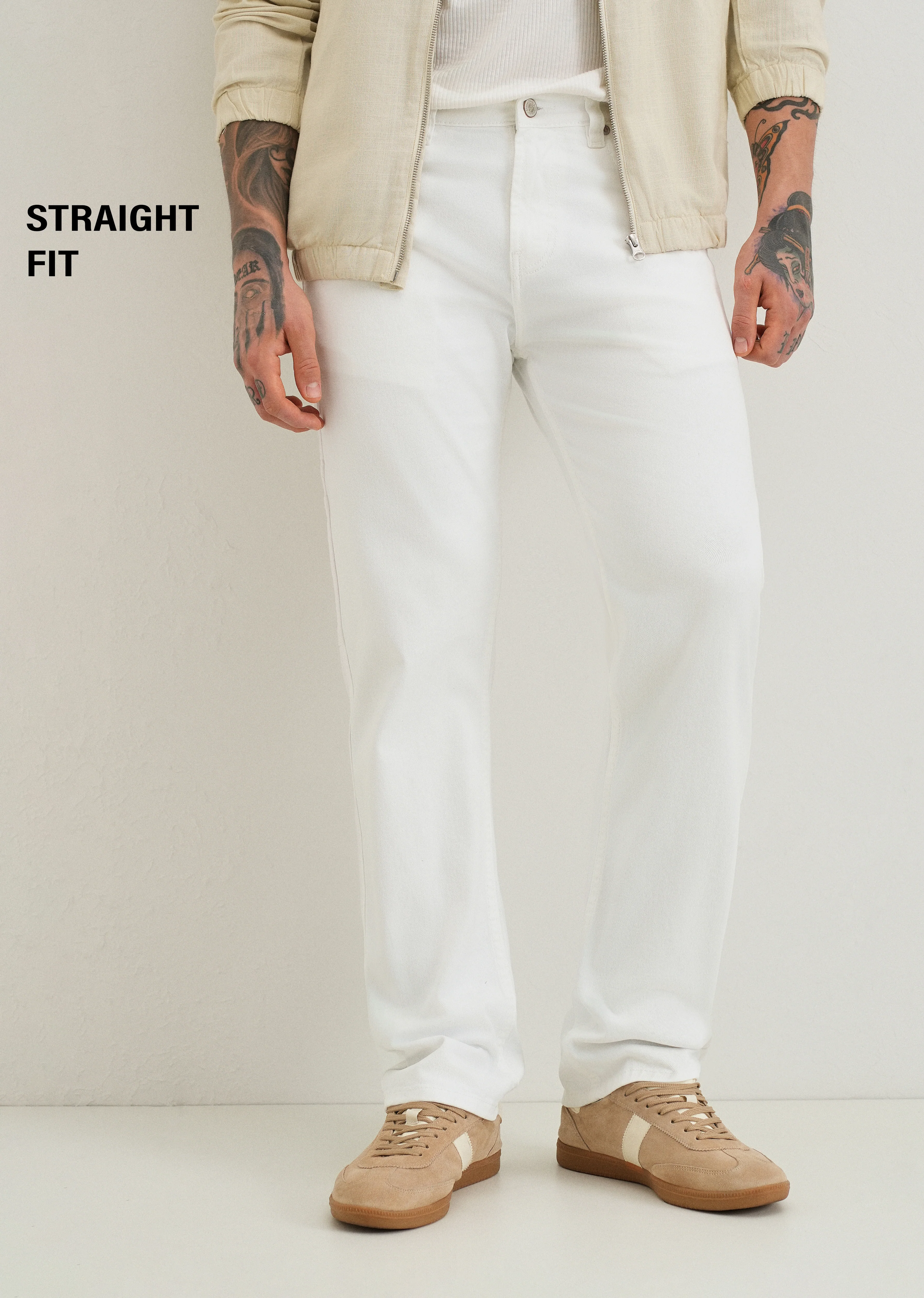 White Straight fit Jeans - Image 7
