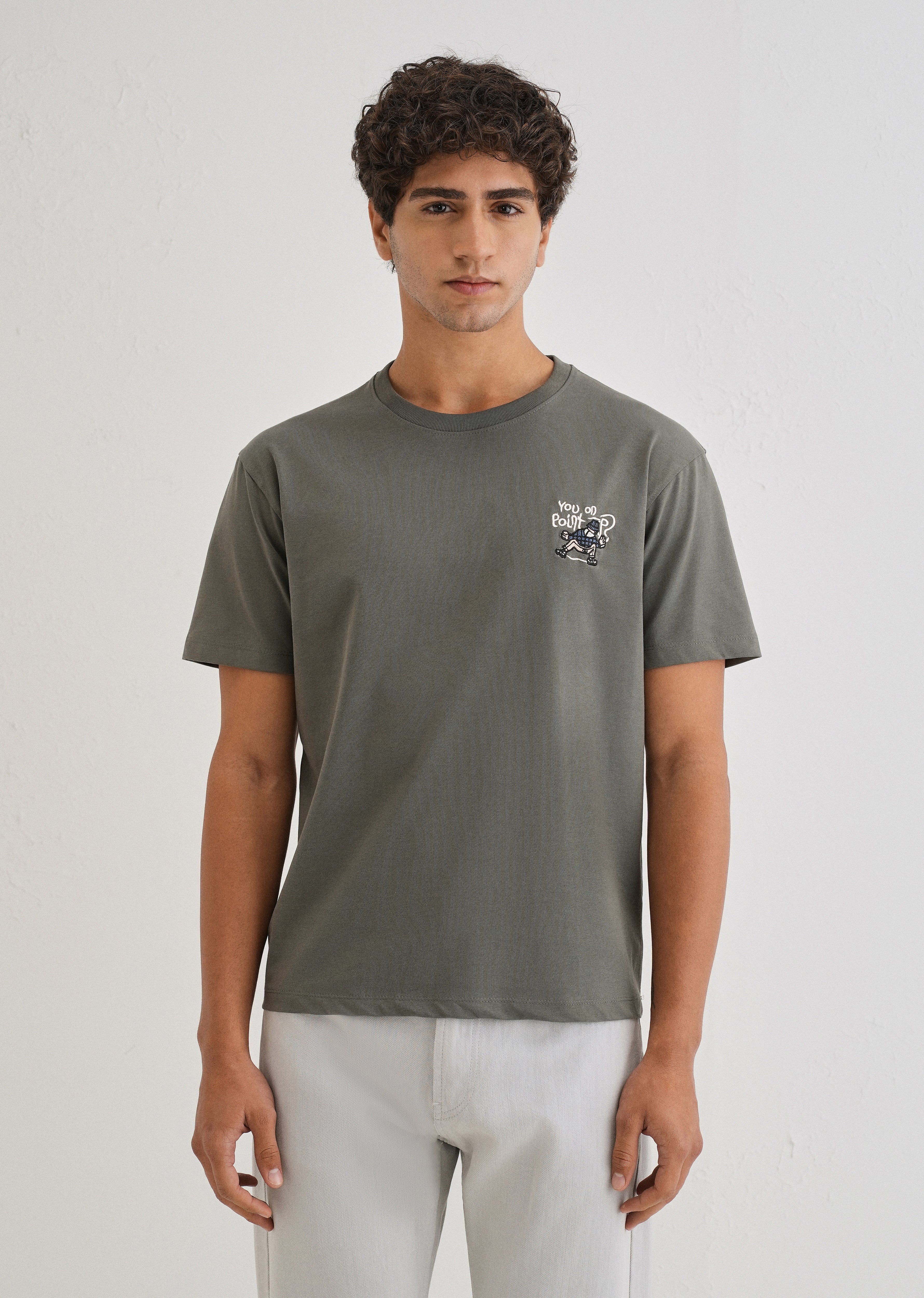 Moss Green Graphic Printed T-shirt - Image 4