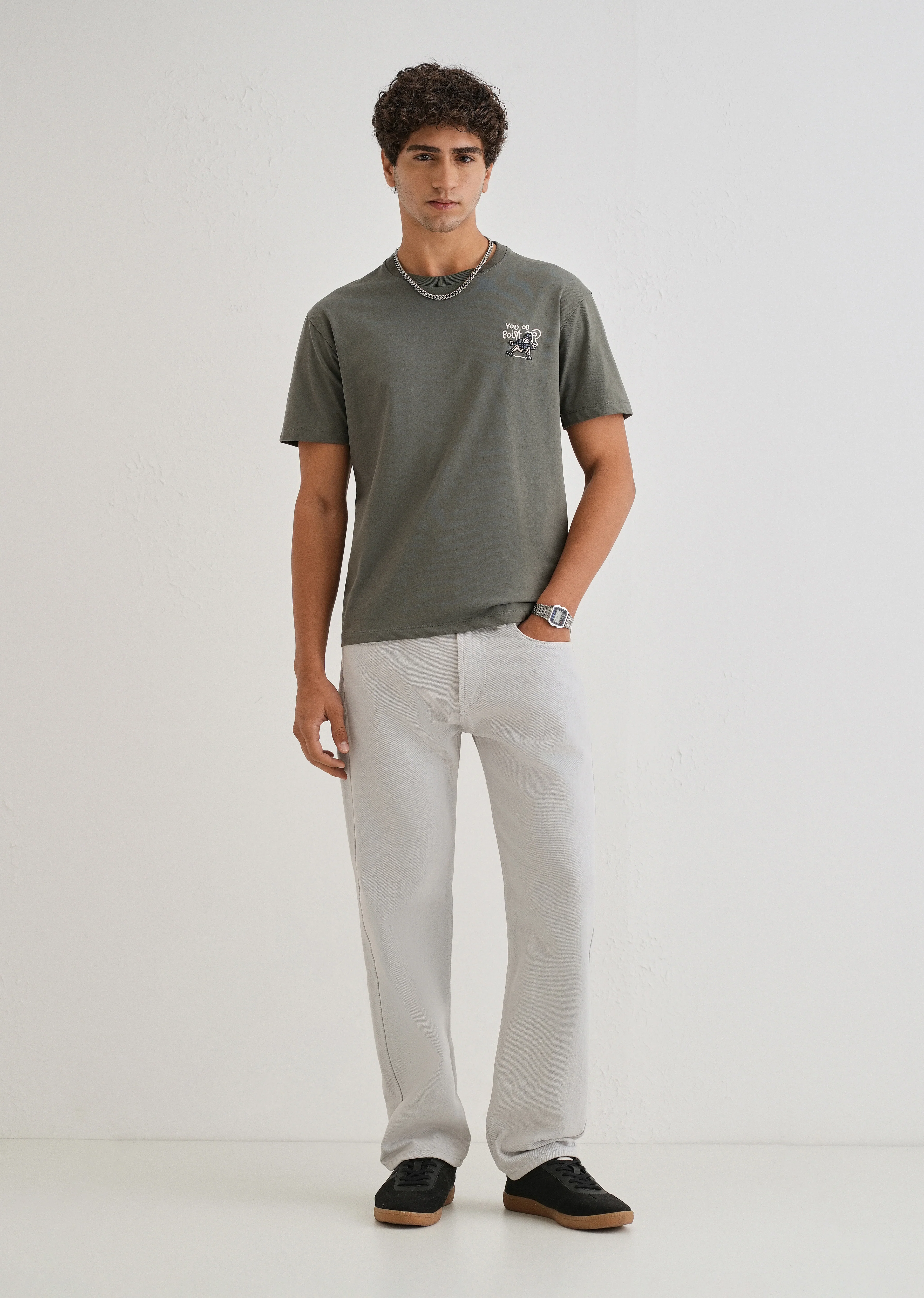 Moss Green Graphic Printed T-shirt - Image 6