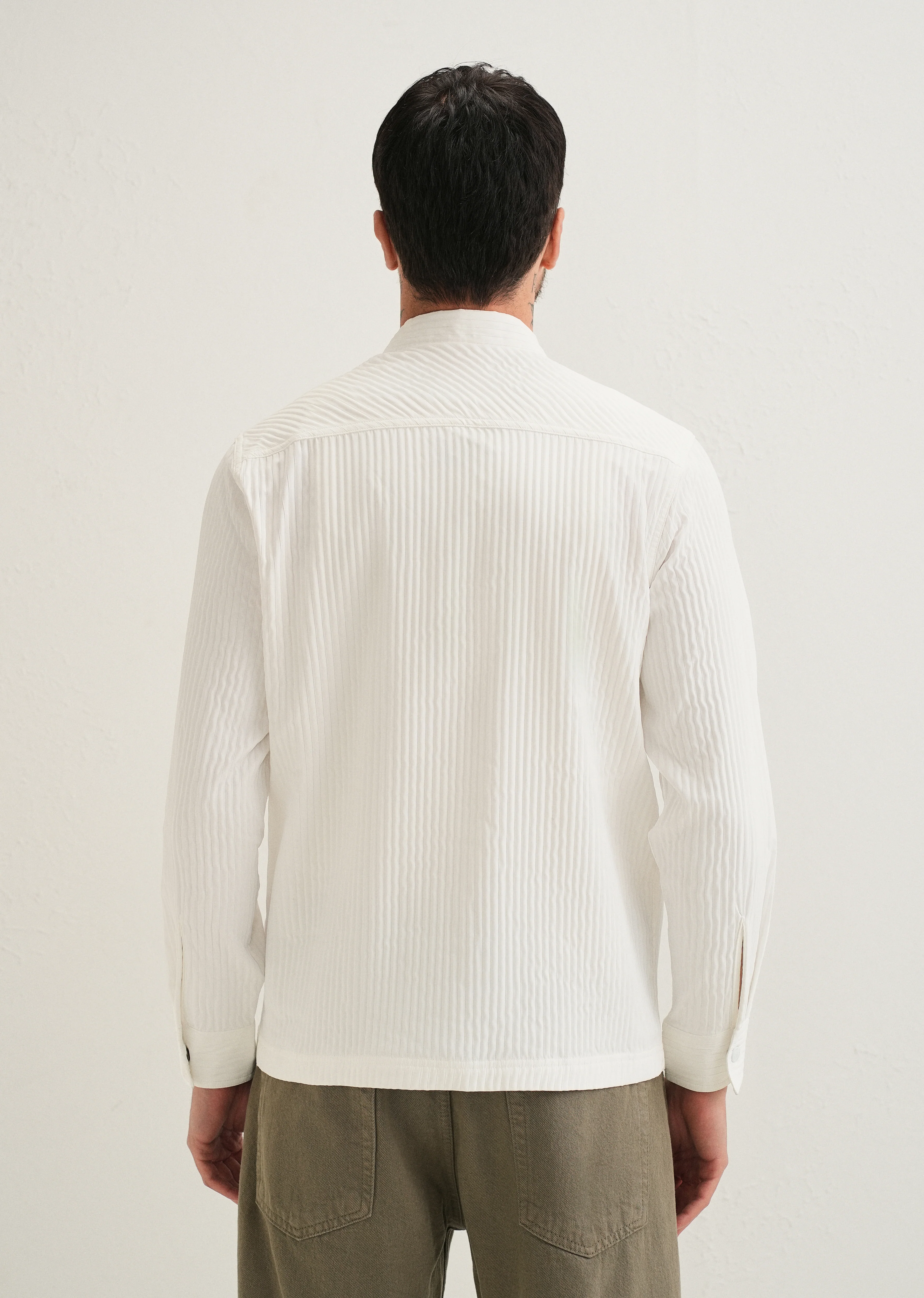 White Textured Utility Shacket - Image 5